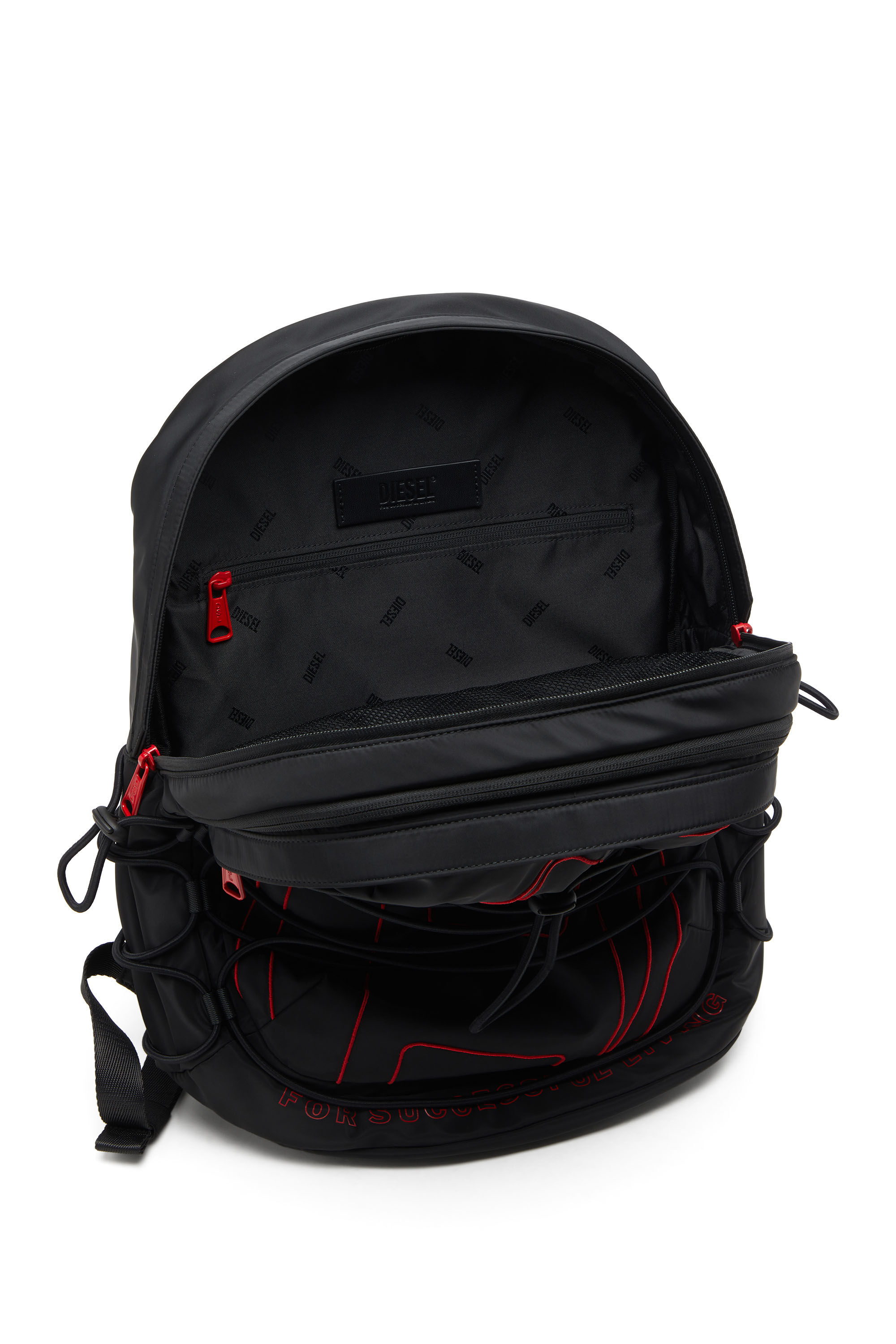 Diesel - TECH-D BACKPACK X, Tech-D-Sac à dos en nylon avec broderie Oval D Mixte in Noir - 2