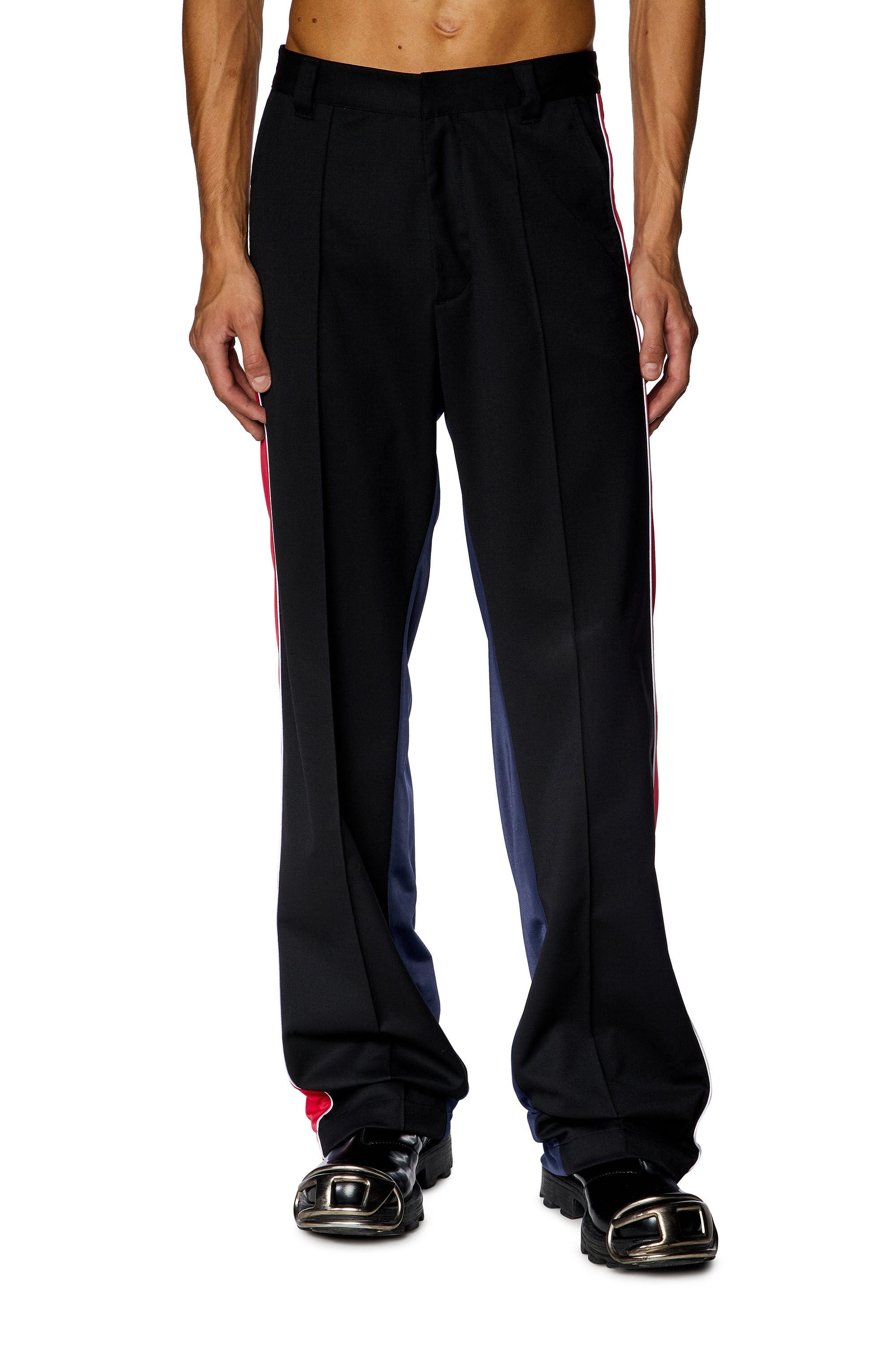 Diesel - P-DEVLIN, Man Hybrid pants in cool wool and tech jersey in Black - Image 3