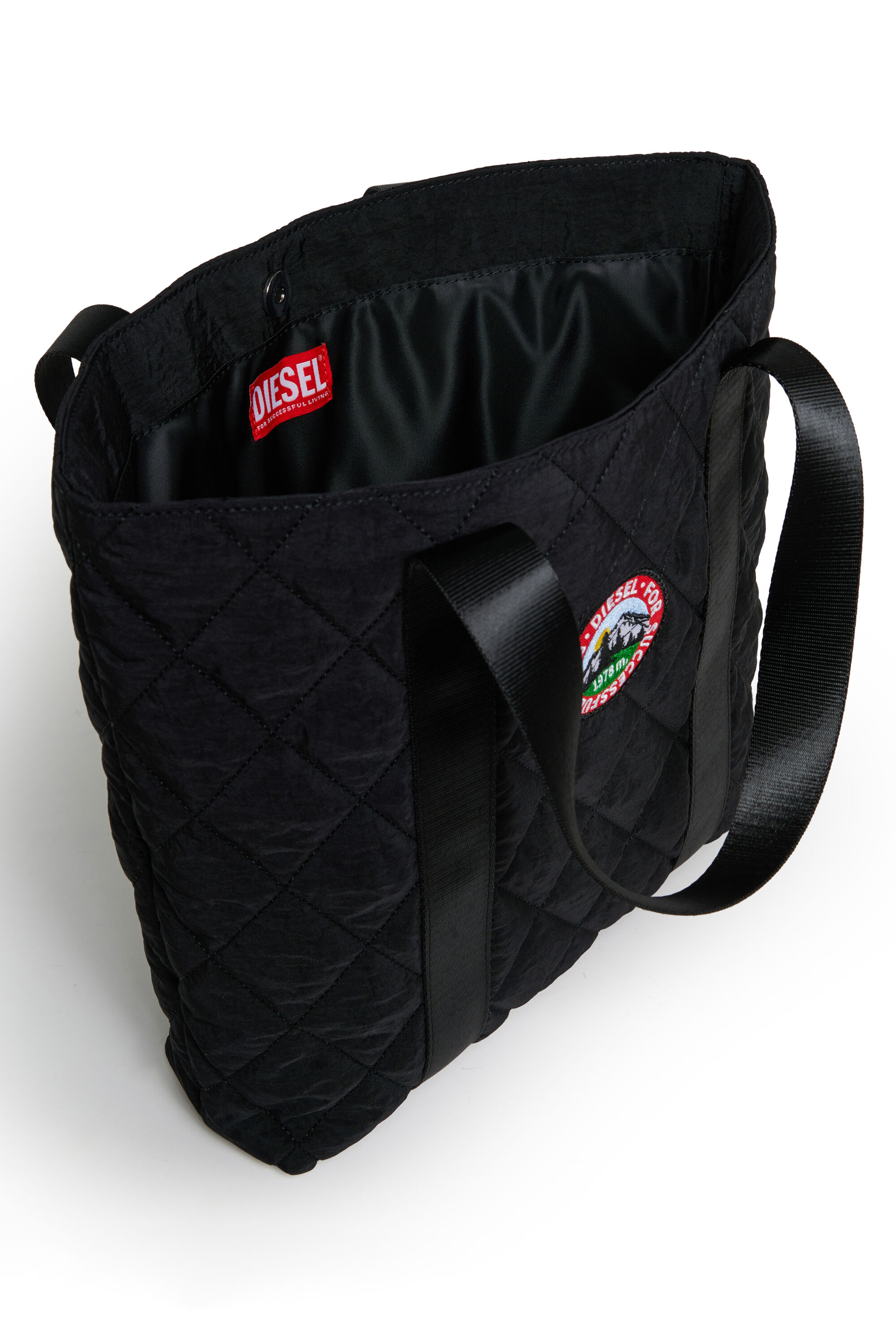 Diesel - WMONTY, WMONTY - Sac cabas en nylon matelass&eacute; Femme in Noir - 4