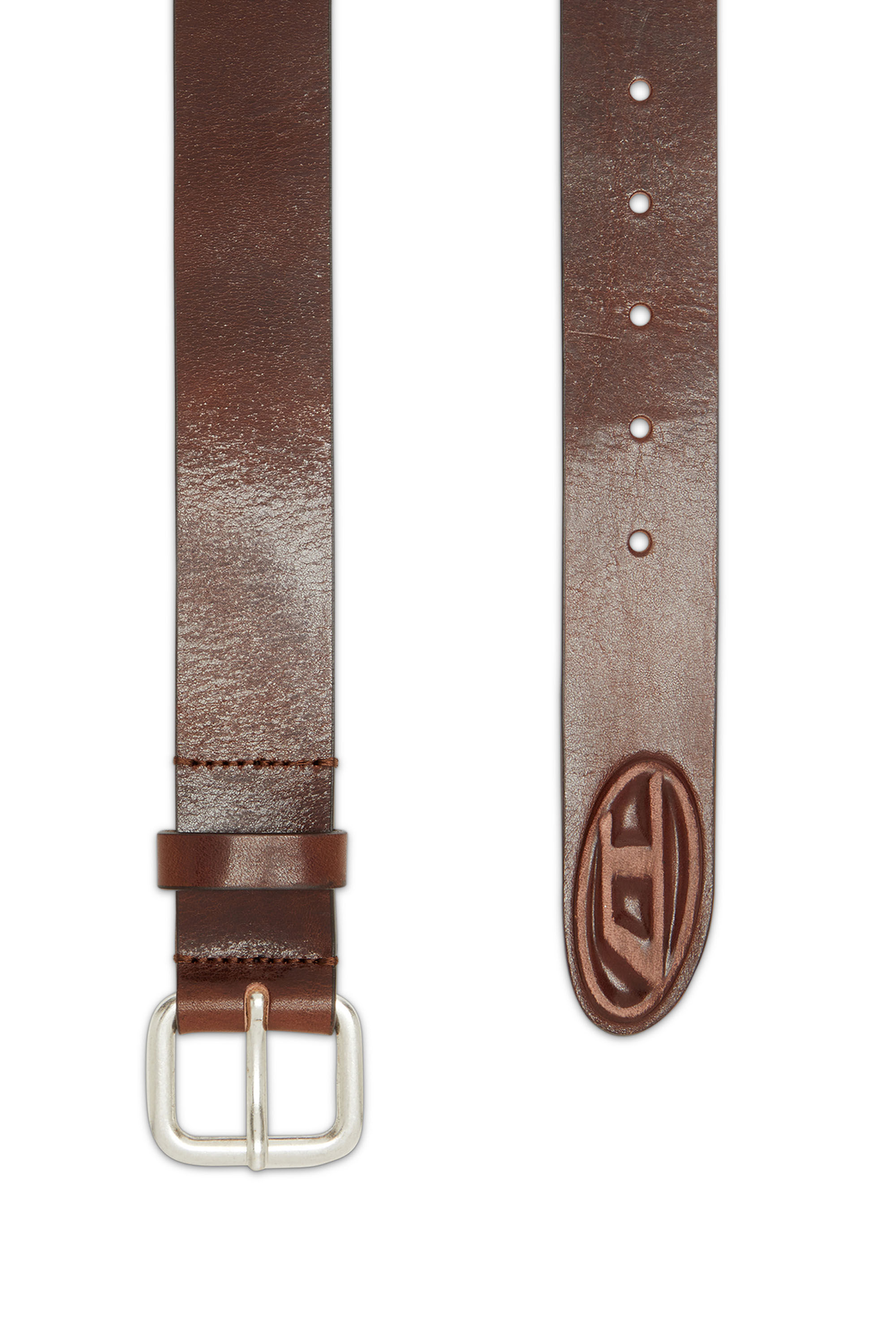 Ceinture homme en cuir avec logo en metal Diesel