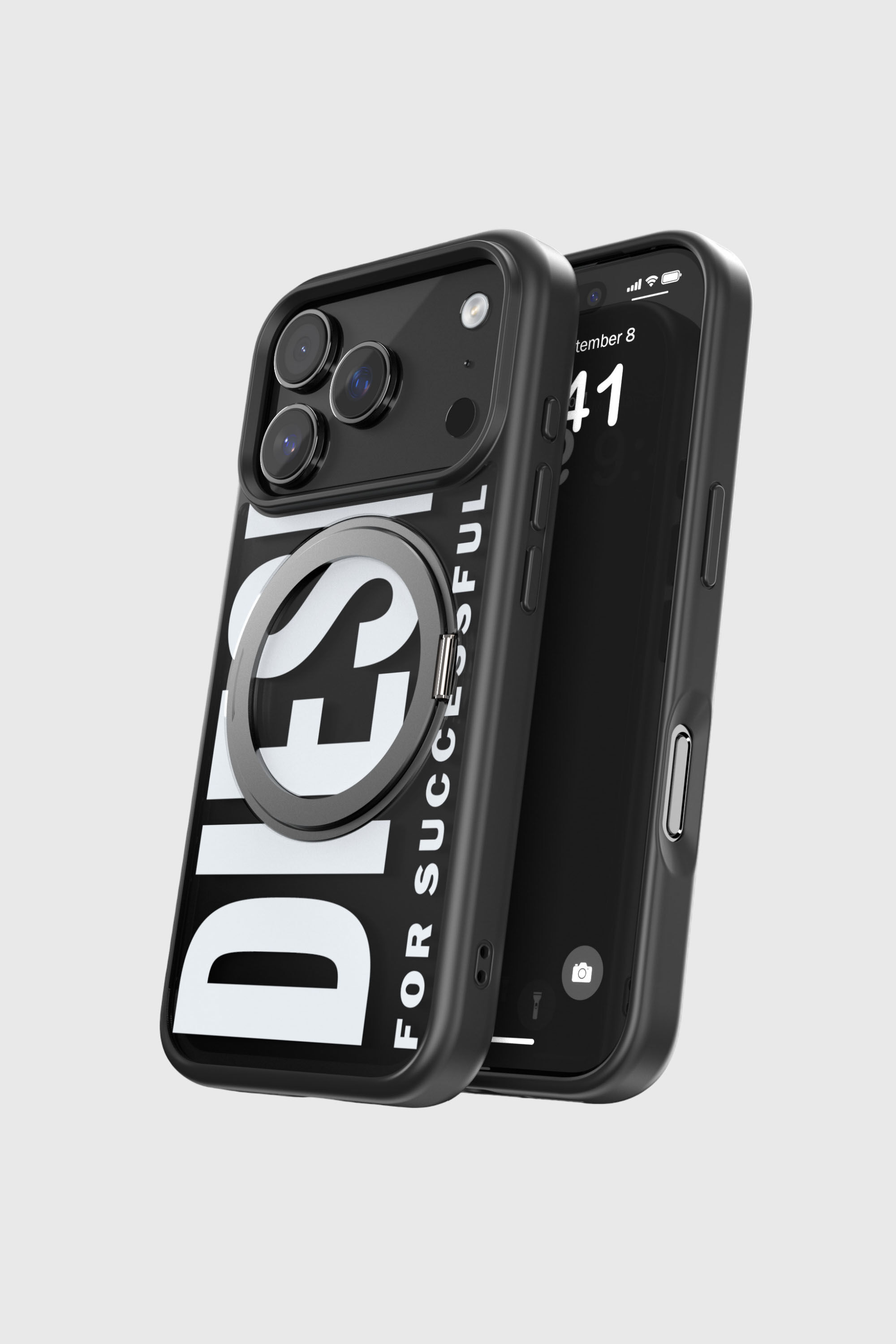 Diesel - 60405 RING STAND CASE RING STAND, &Eacute;tui Ringstand-Magsafe pour iPhone 17 Pro Mixte in Noir - 5