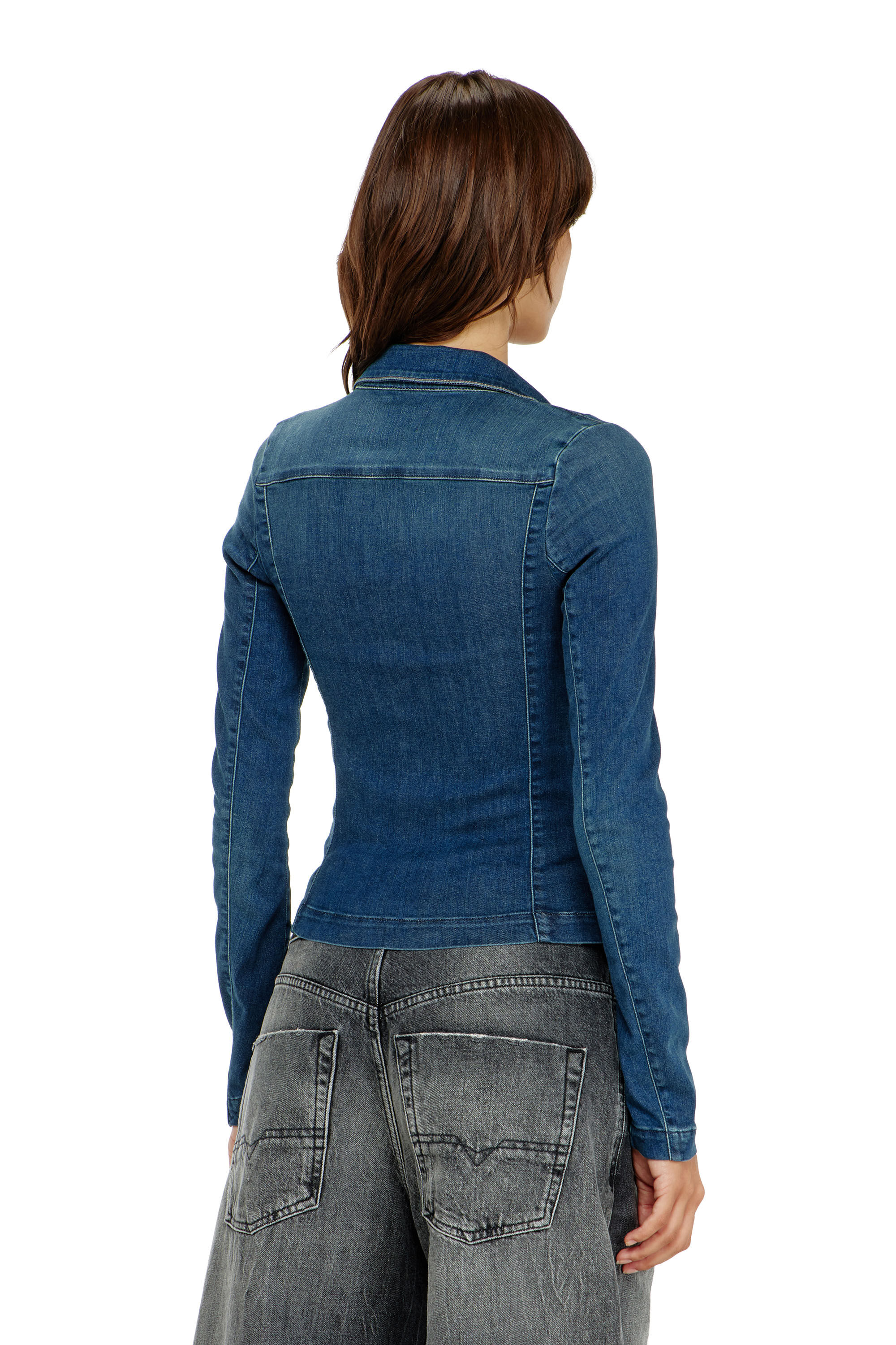 Diesel - DE-QUINOR-S1, Chemise zipp&eacute;e en denim Femme in Bleu - 4