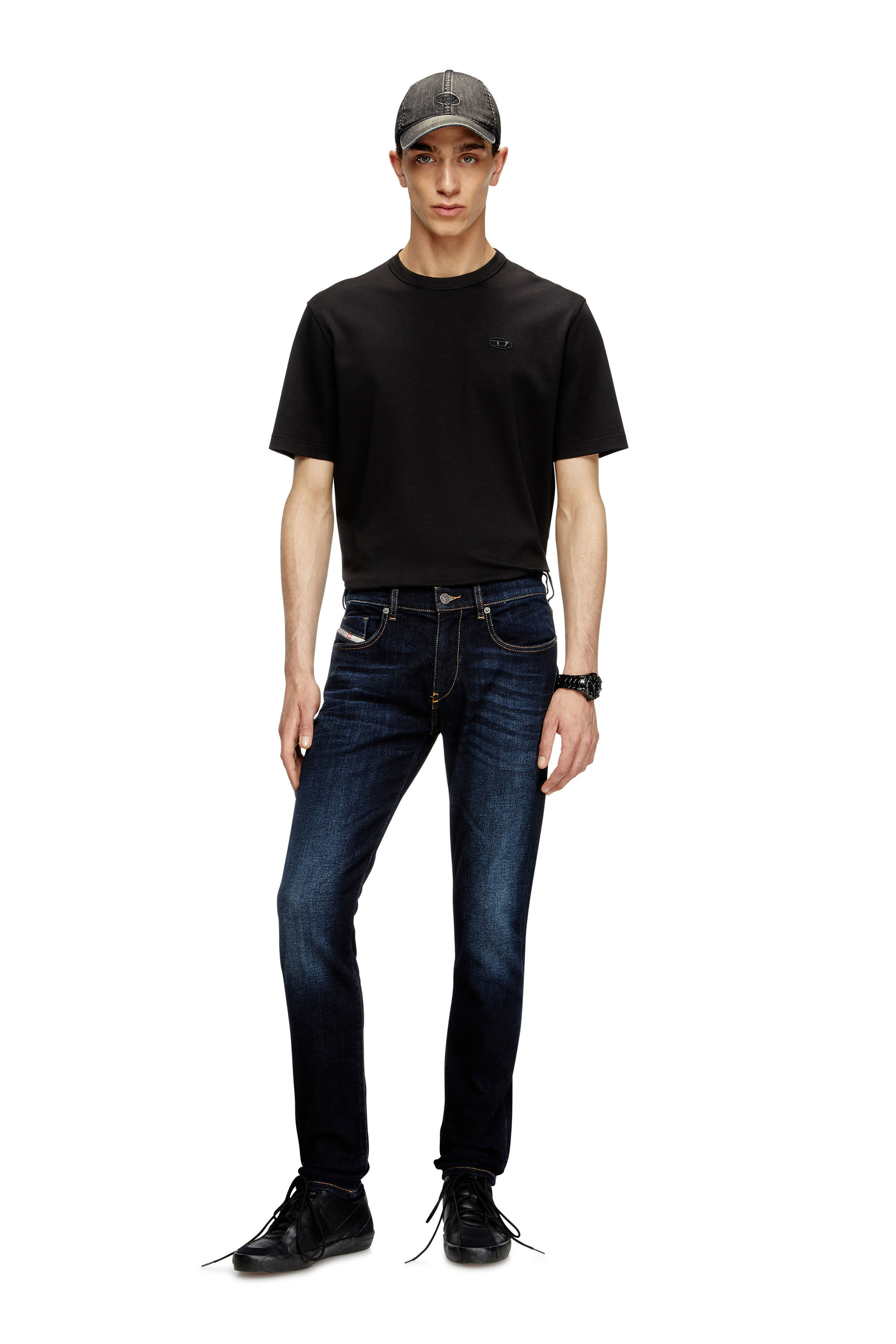Diesel - Slim Jeans 2019 D-Strukt 009ZS Homme, Bleu Foncé - Image 1