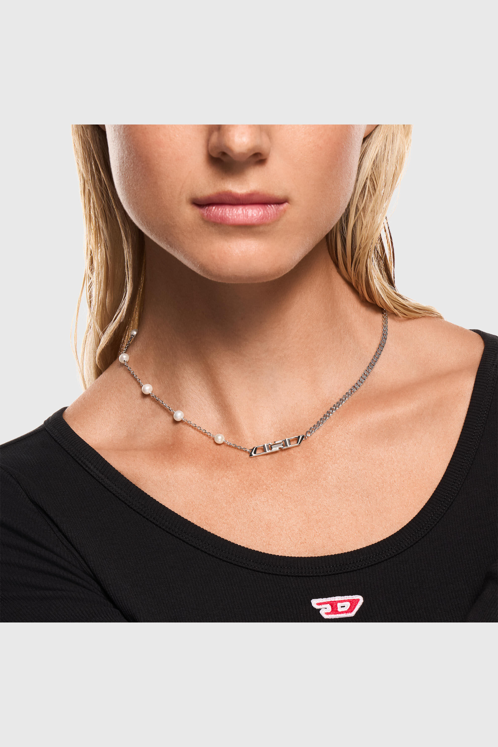 Diesel - DL1373040, Collier cha&icirc;ne en argent sterling et perles Mixte in Gris argent&eacute; - 4