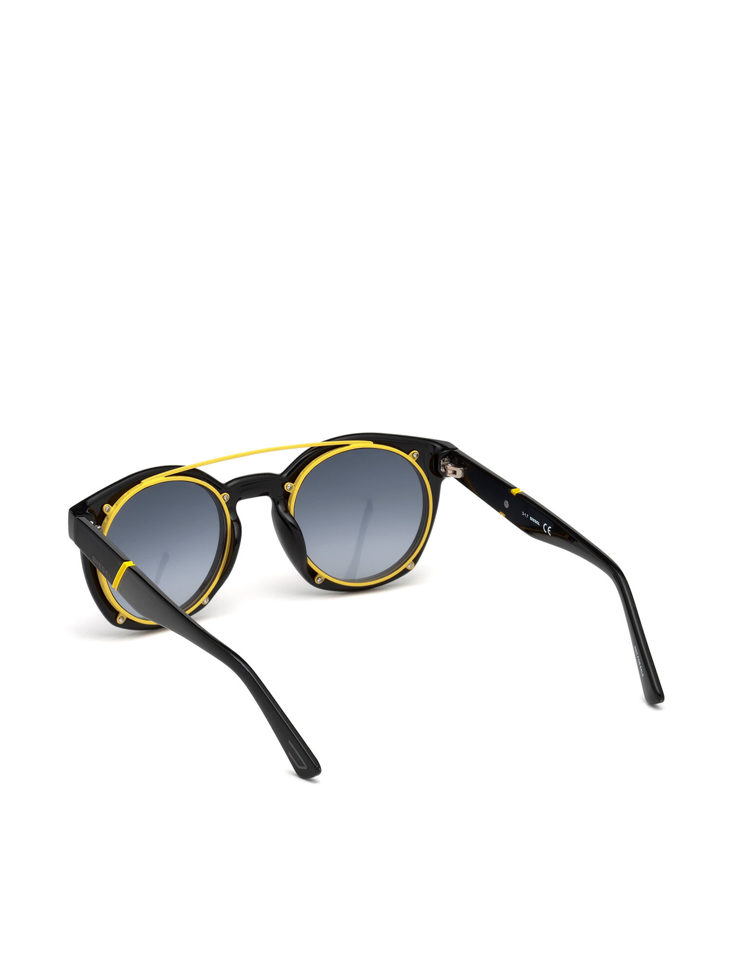Diesel - DL0251, Lunettes rondes avec « clip-back » brillant Mixte in Noir - 2