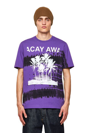 T-shirt tie-dye avec imprimé palmiers