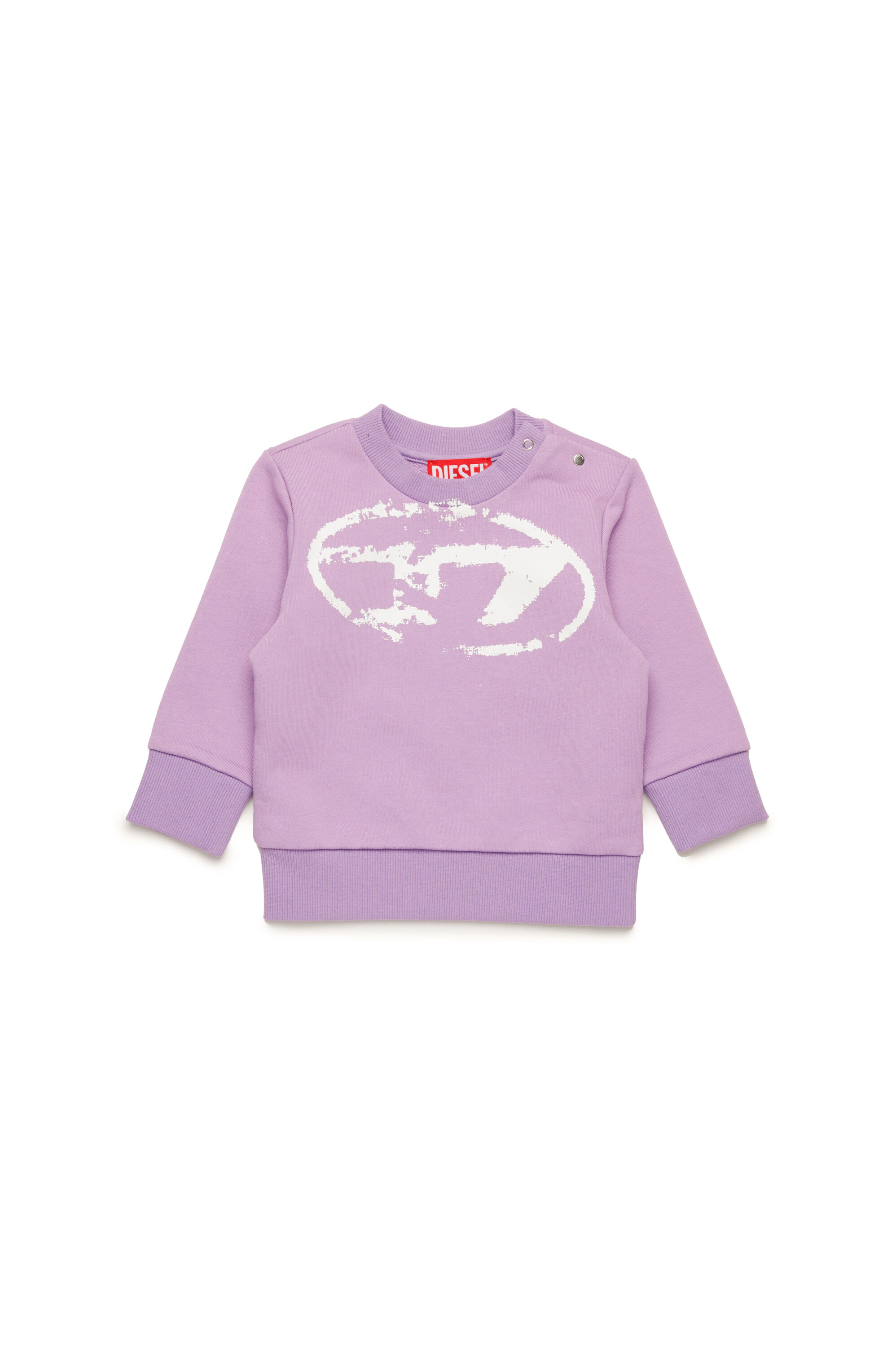 Diesel - SBOXTN5B, Sweat-shirt avec logo Oval D effet vieilli Mixte in Violet - 1