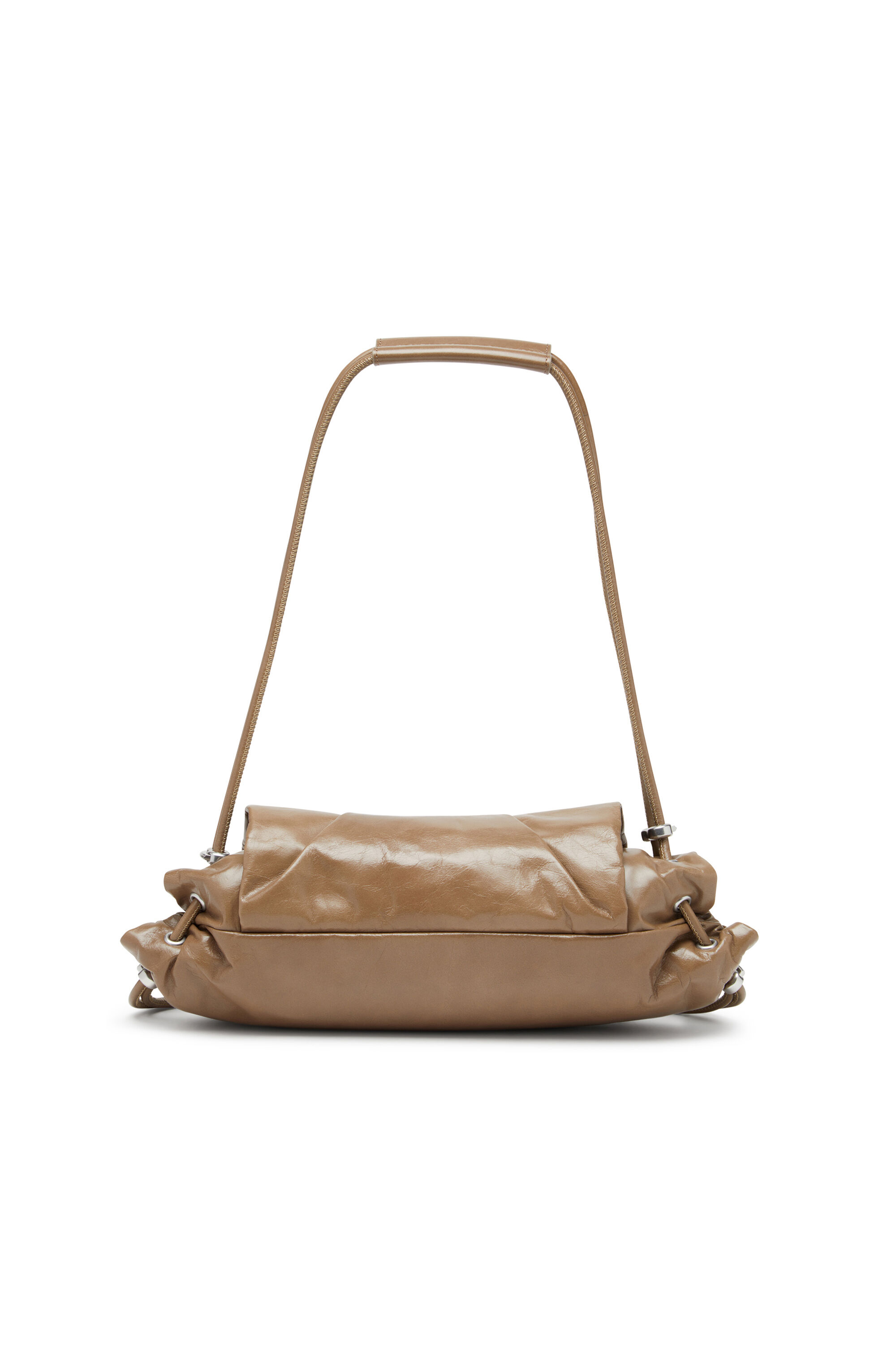 Diesel - SCRUNCH-D SHOULDER S, Scrunch-D S-Sac à bandoulière en cuir froissé Femme in Marron - 3
