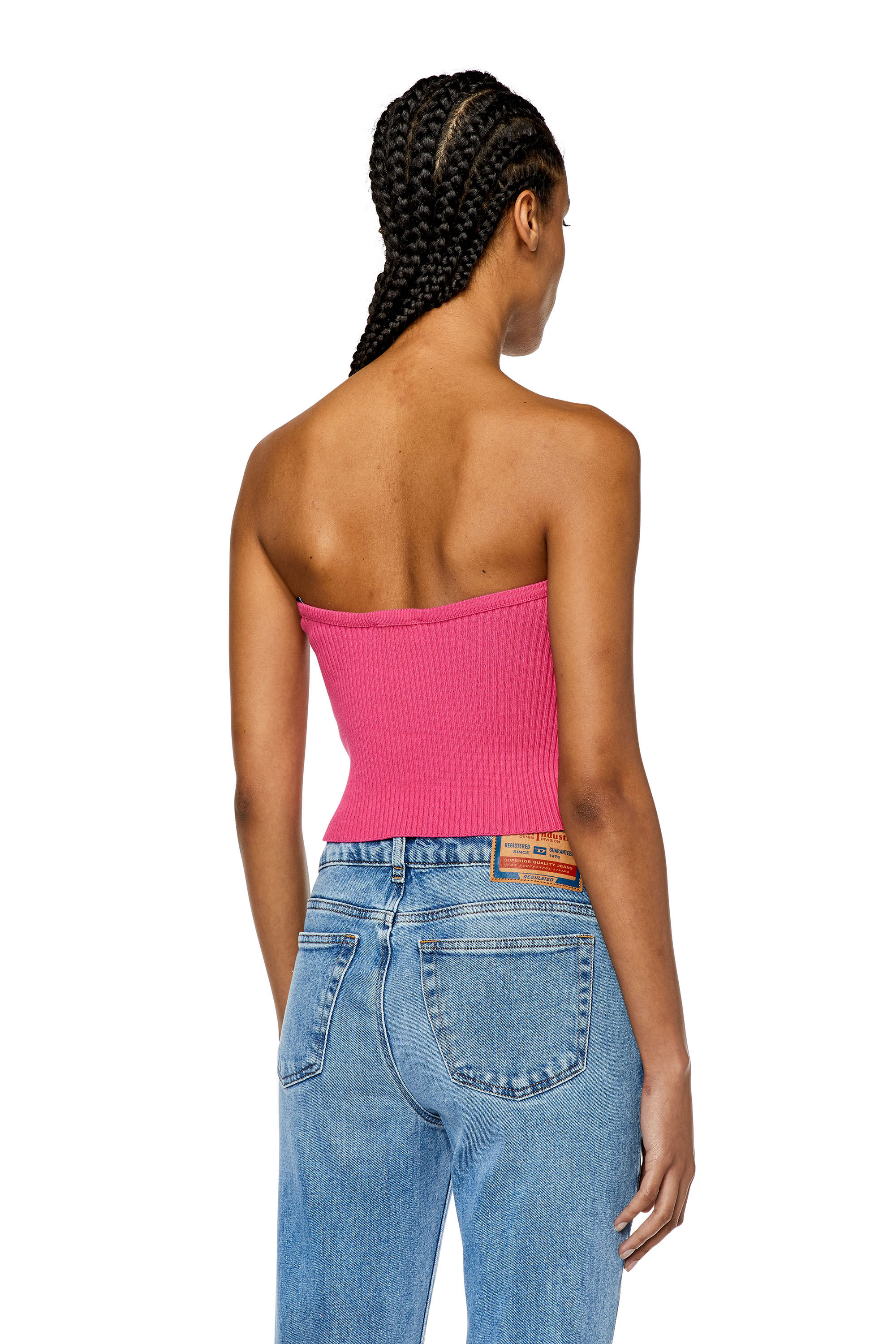 Women's Bandeau top with oval D plaque | Pink | Diesel {{Country}}