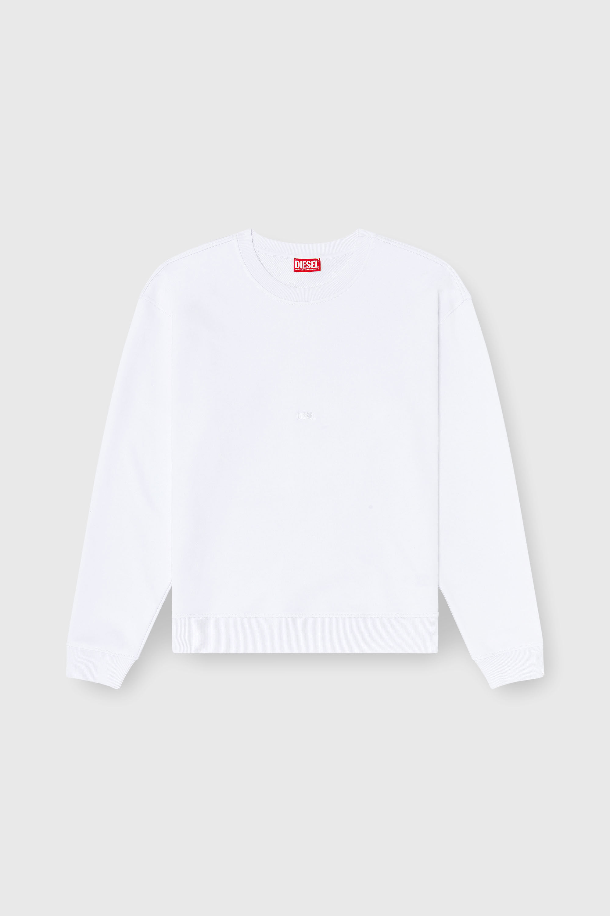 Diesel - S-NORM-AA5, Sweat-shirt en coton avec micro broderie logo Homme in Blanc - 2