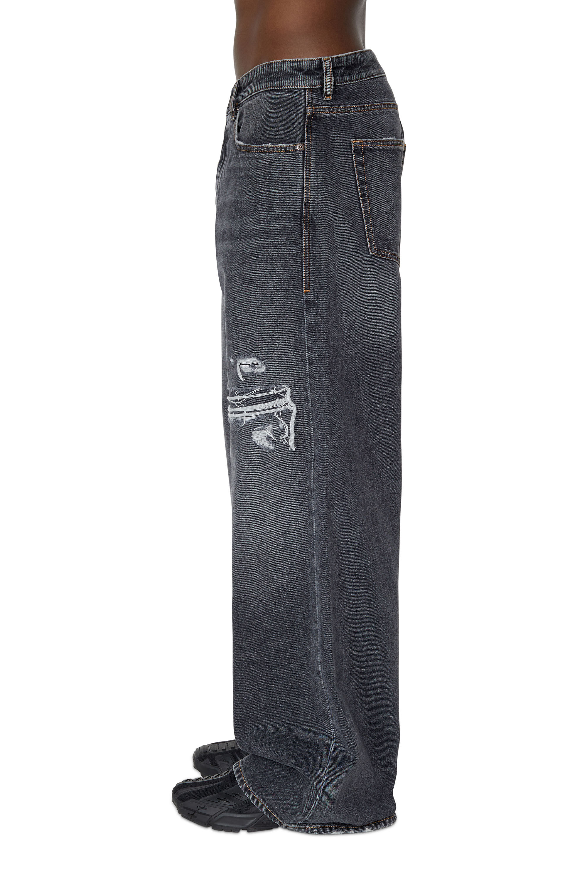 Diesel - D-Rise 007F6 Straight Jeans, Noir/Gris foncé - Image 5