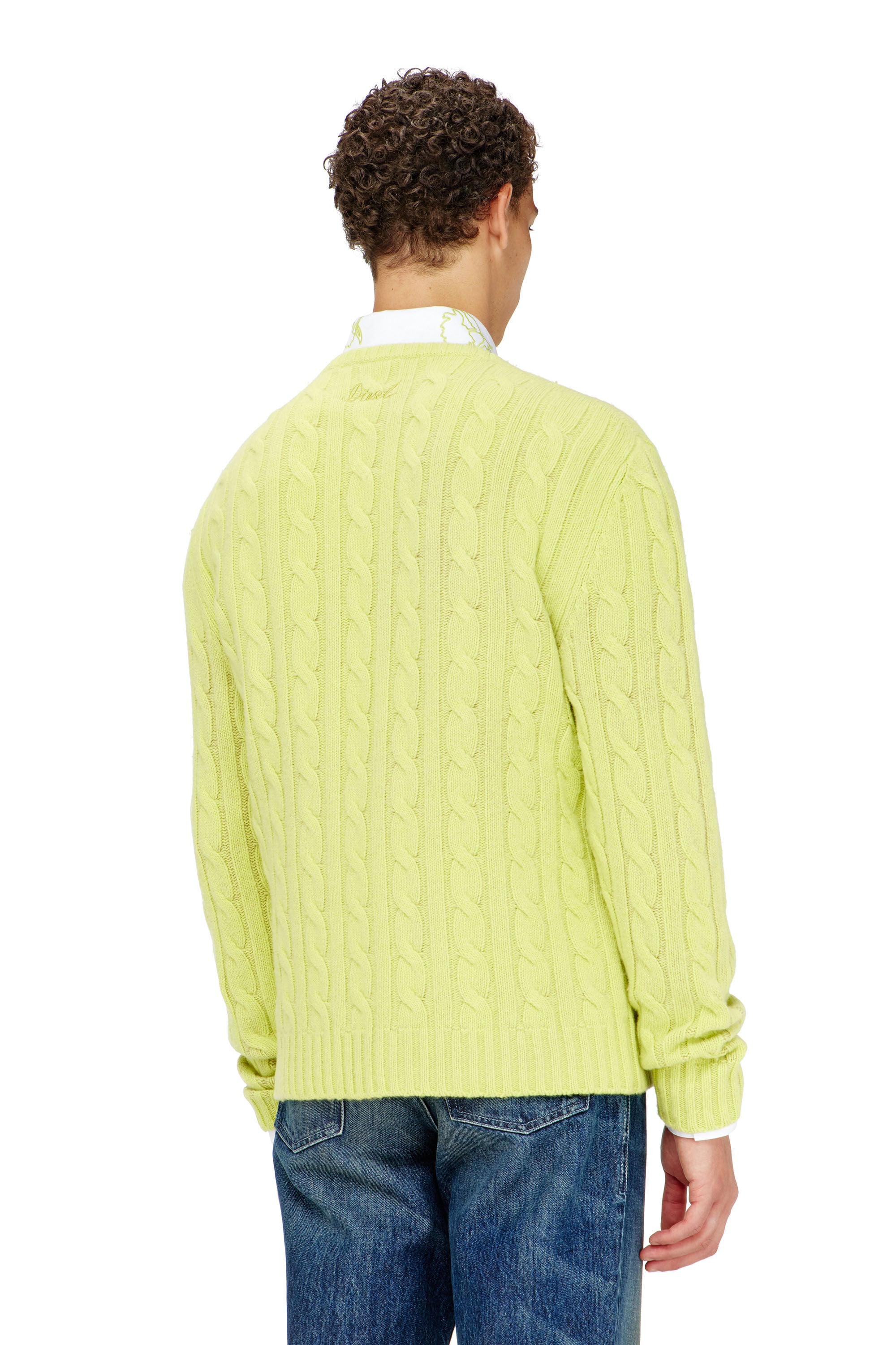 Diesel - K-RINO, Cardigan ouvert en maille torsad&eacute;e &agrave; motif floral Homme in ToBeDefined - 3