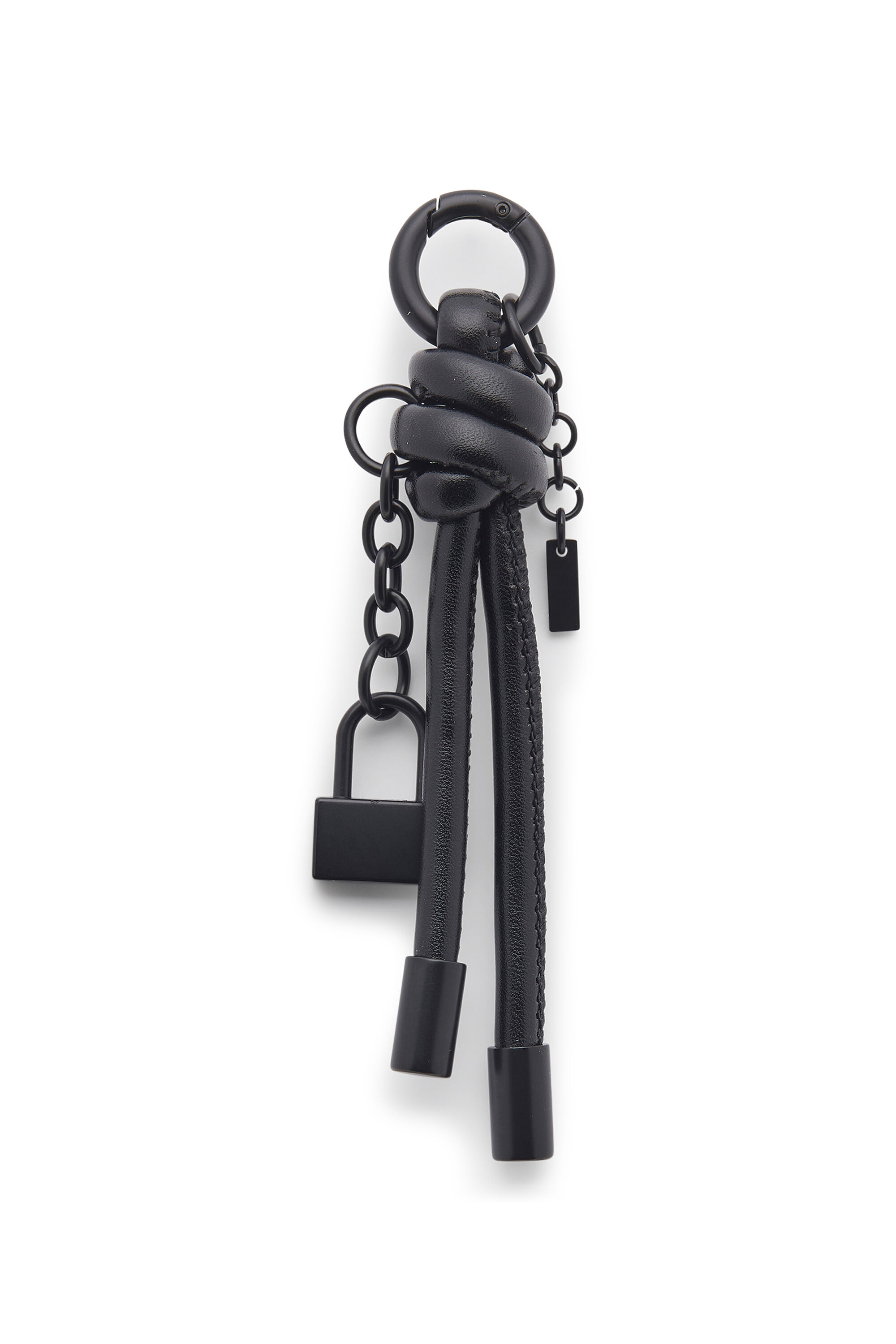Diesel - CHARM-LOCK II, Porte-cl&eacute;s/pendentif en m&eacute;tal avec d&eacute;tail cadenas Diesel Homme in Noir - 2