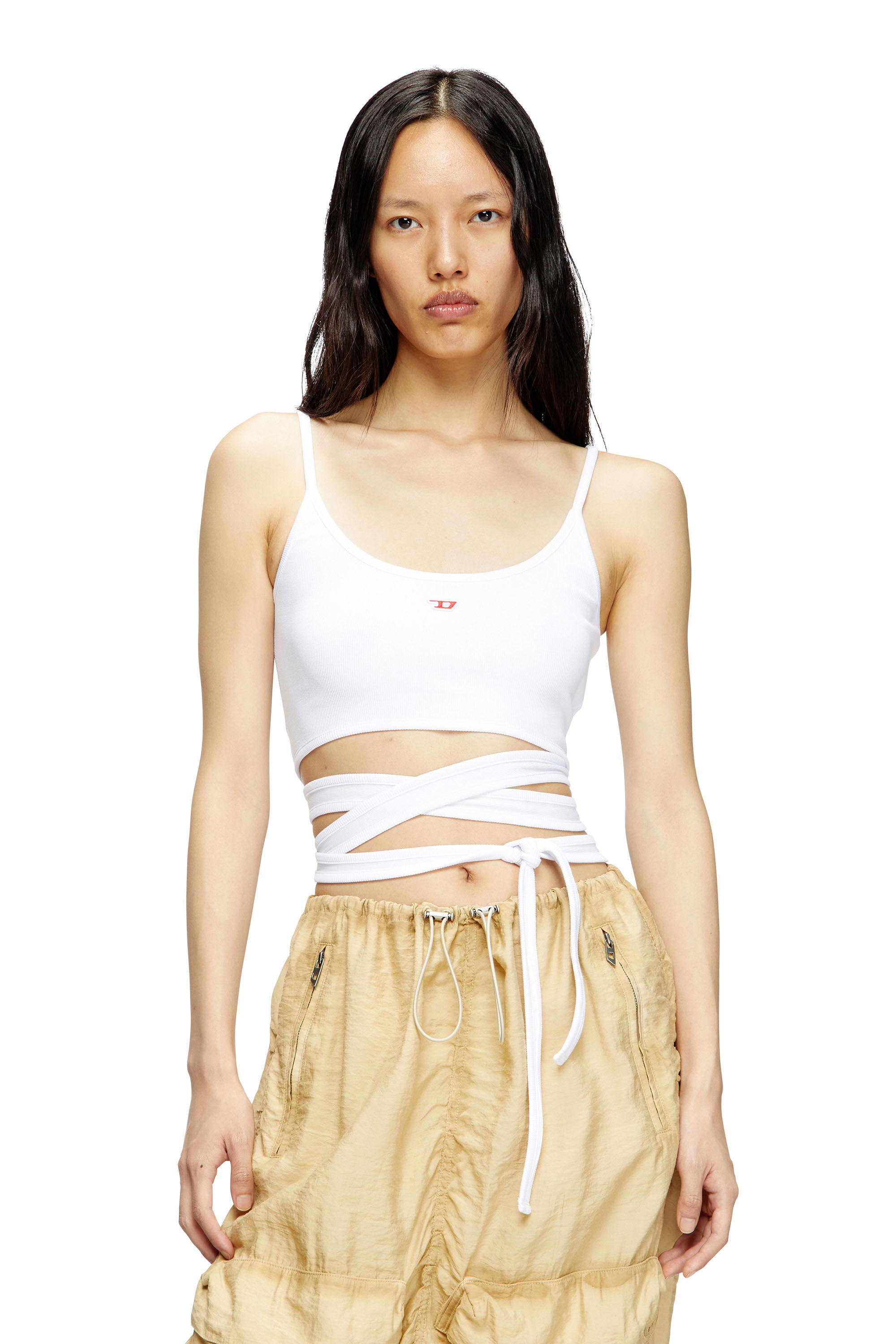 Diesel - T-LEYA-TAIL, Débardeur avec lanières croisées Femme in Blanc - 2