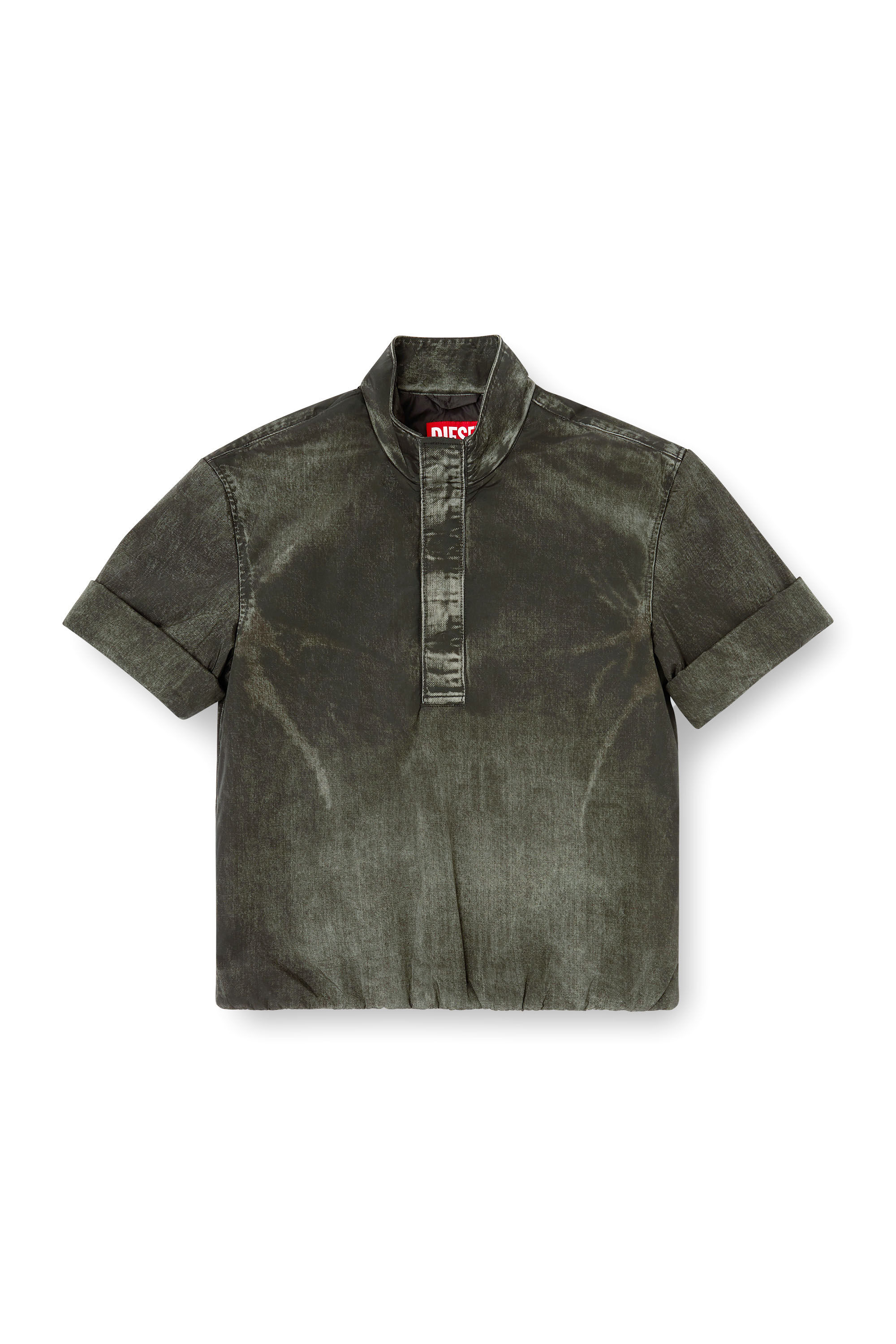 Diesel - J-VALOIS, Veste à manches courtes en nylon effet denim Homme in Noir - 2