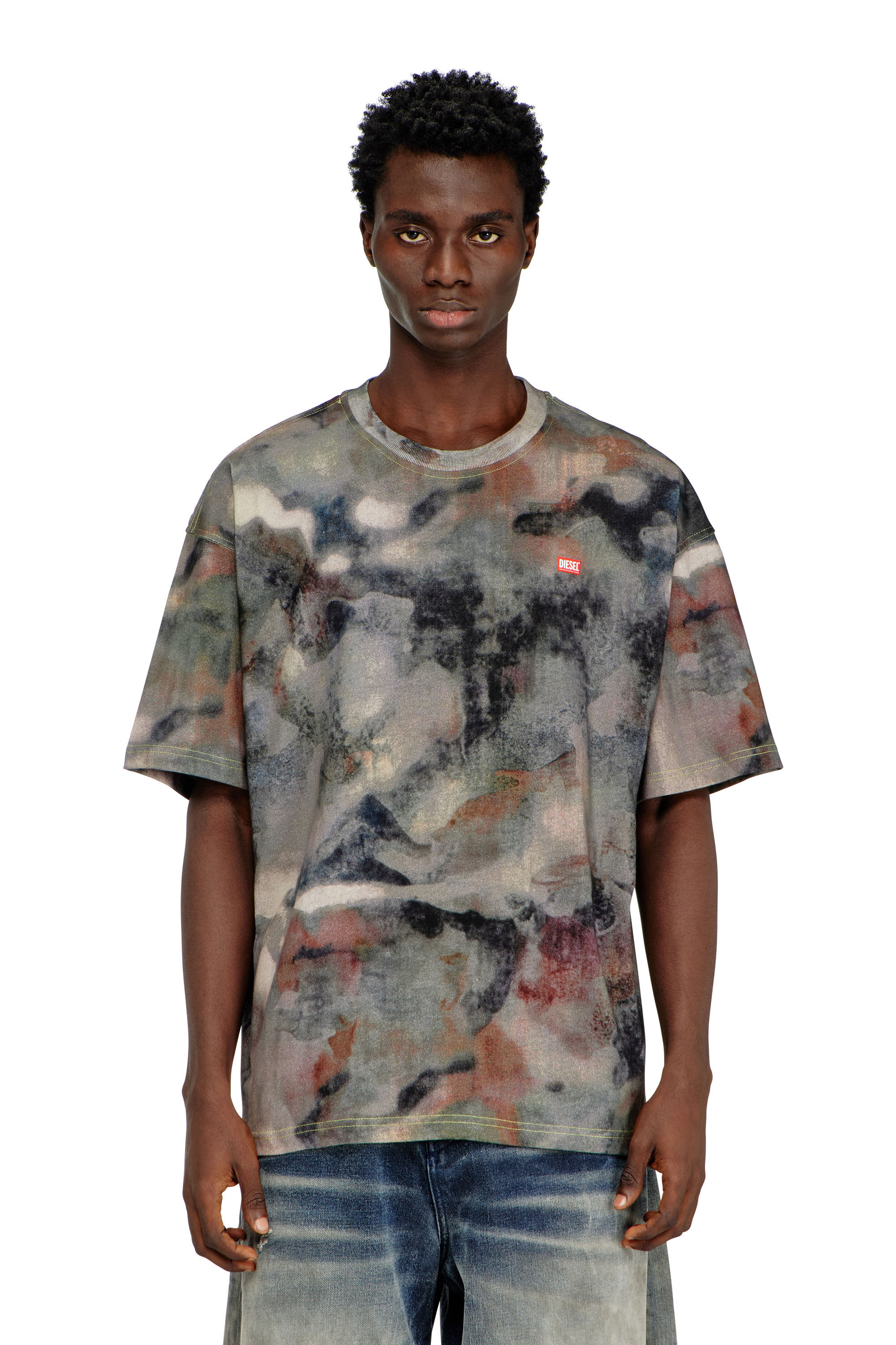 Diesel - T-BOXT-V7, T-shirt en coton &eacute;pais avec imprim&eacute; camouflage Homme in Polychrome - 3