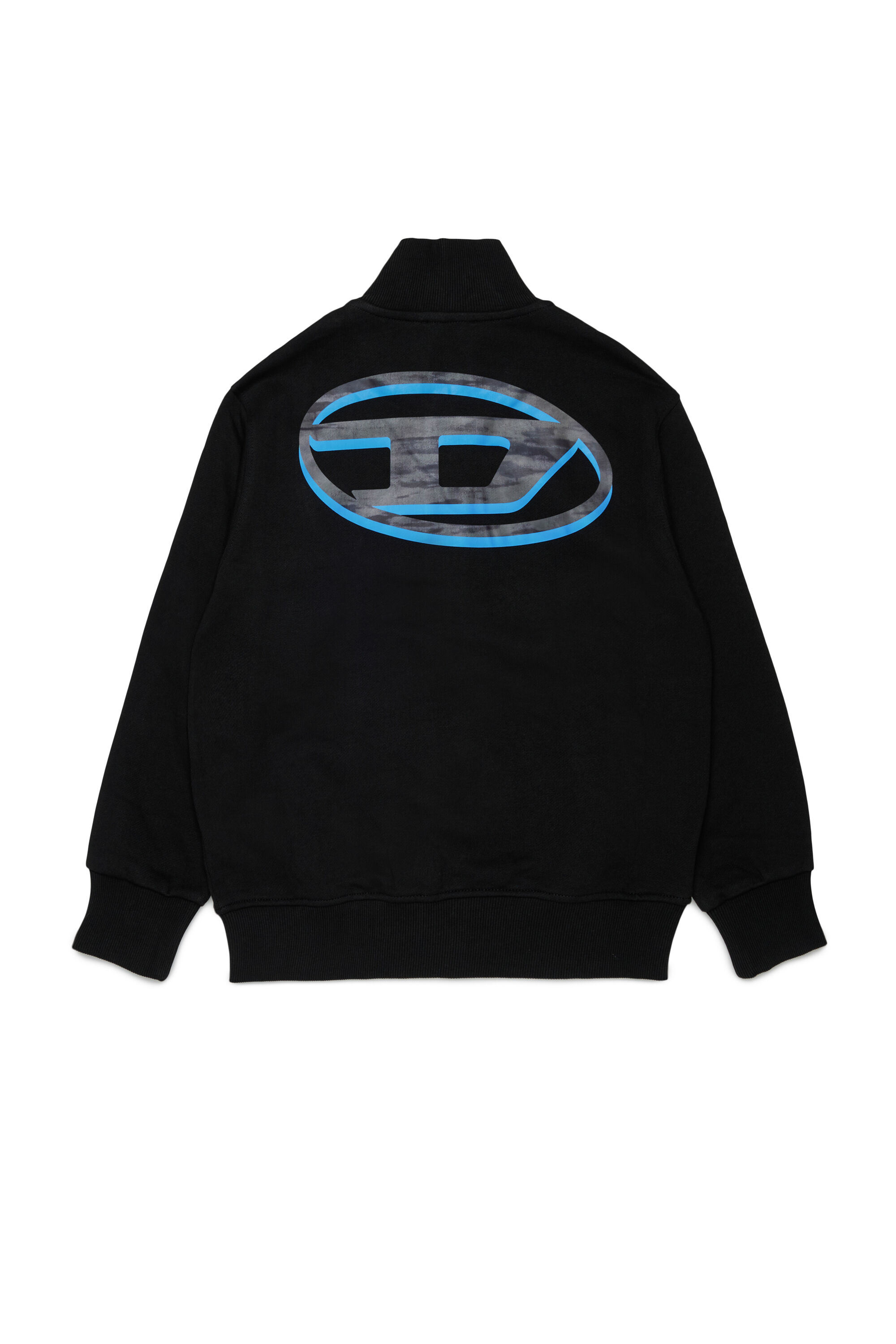 Diesel - SVELLYZIP OVER, Sweatshirt zipp&eacute;e avec imprim&eacute; Oval D bicolore Homme in Noir - 2