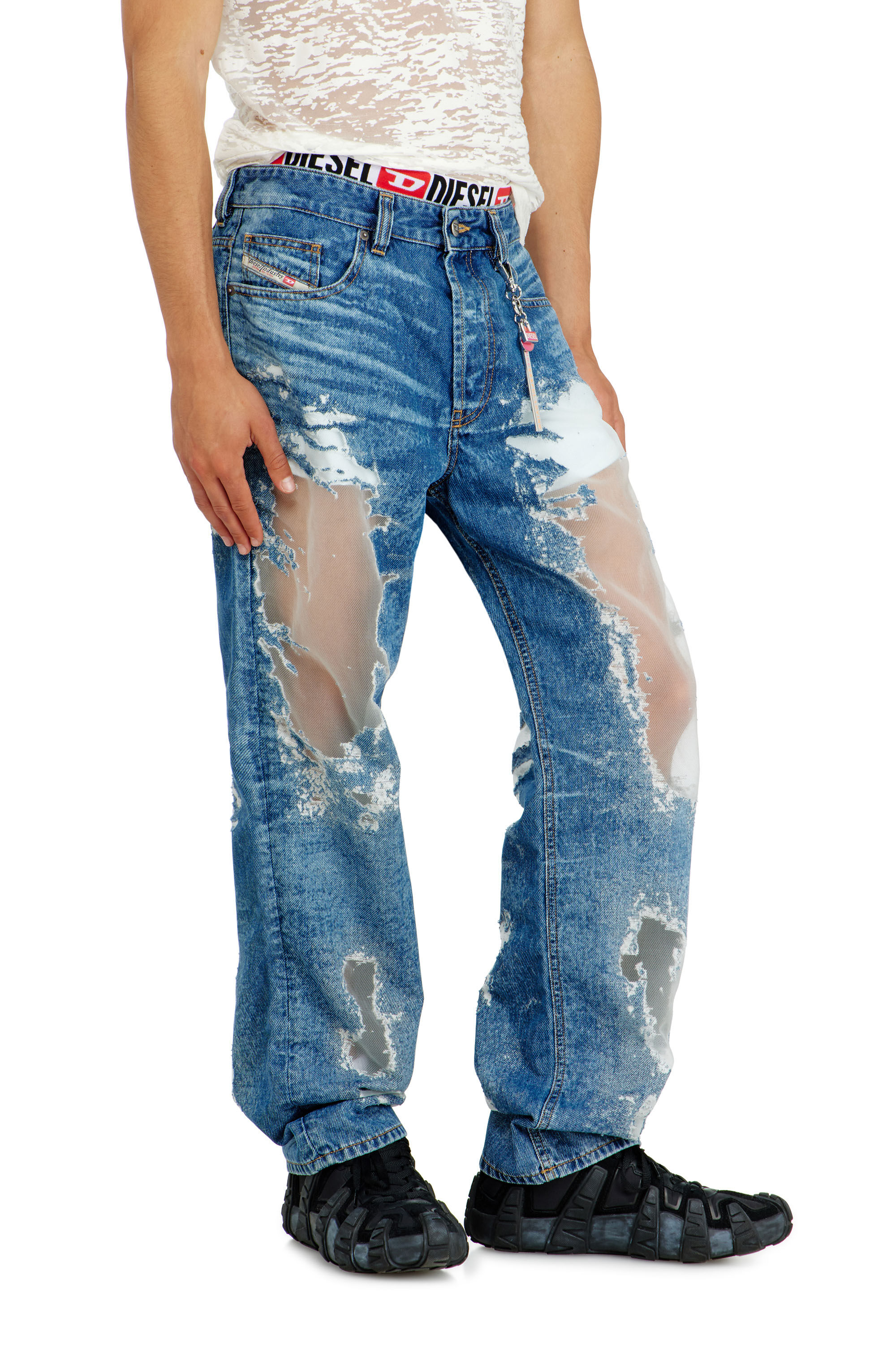 Diesel - Regular Jeans 2024 D-Macs 068ZH Homme, Bleu moyen - Image 5