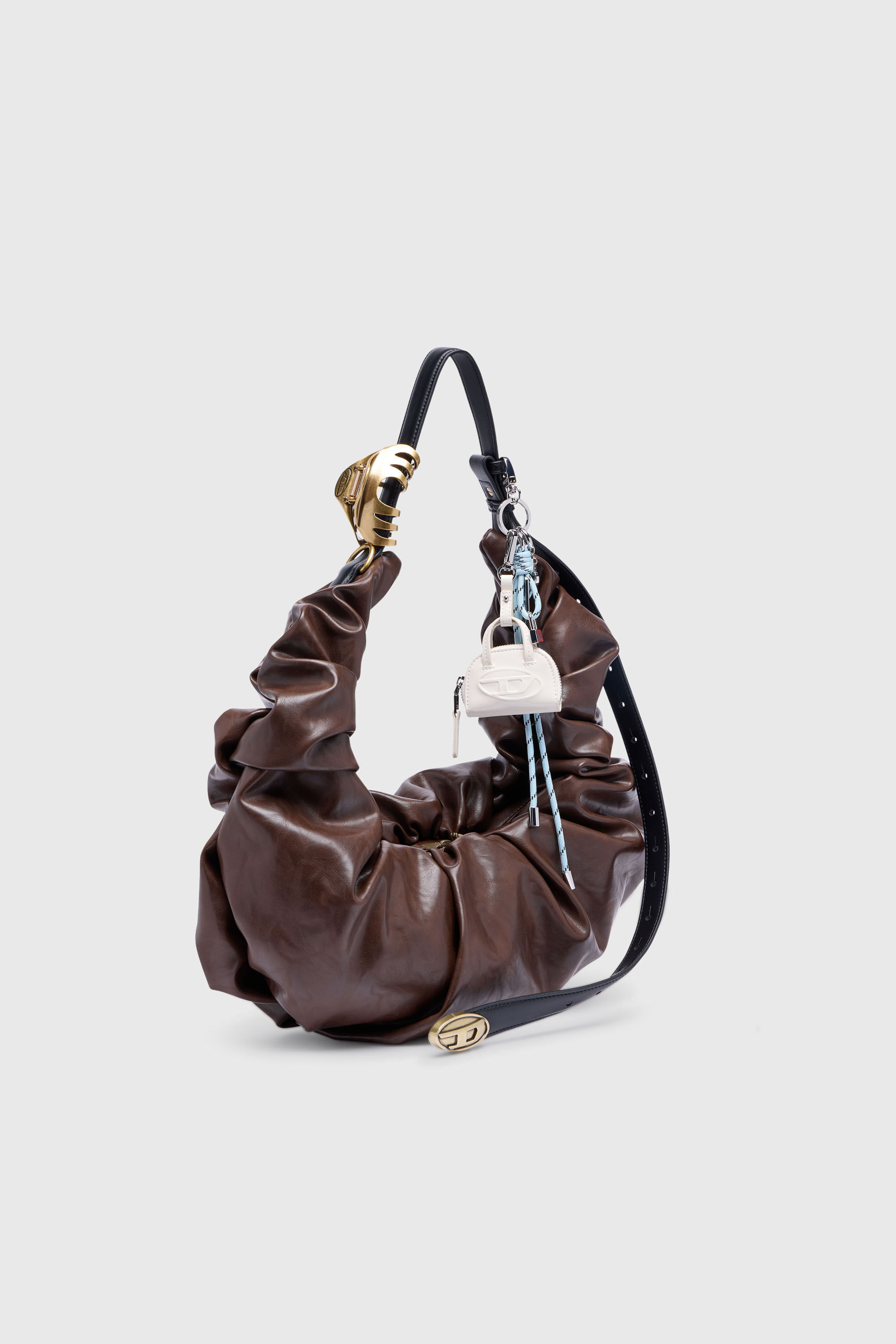 Diesel - GRAB-D HOBO L, Grab-D-Grand sac hobo froiss&eacute; Femme in Marron - 7