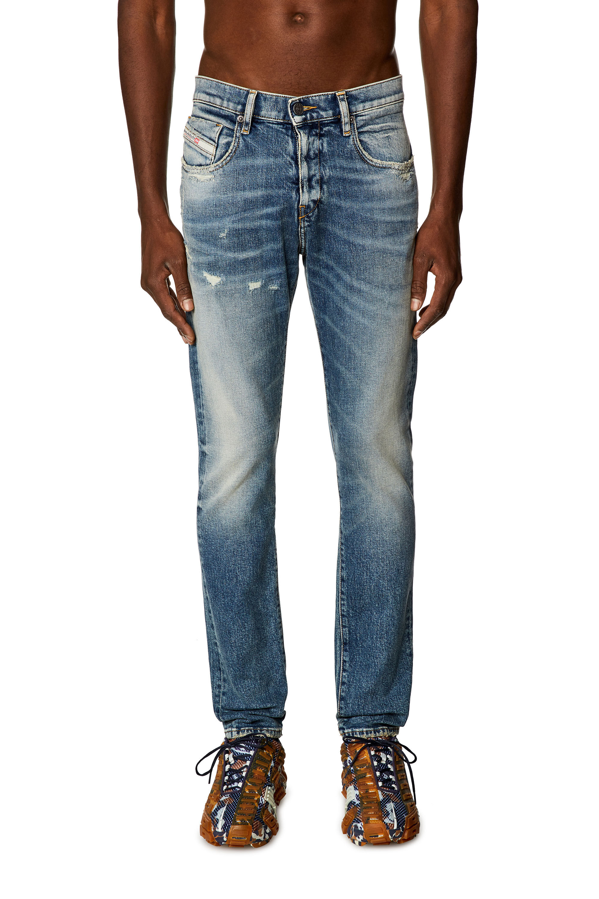 Diesel - Slim Jeans 2019 D-Strukt E07L1, Bleu moyen - Image 3