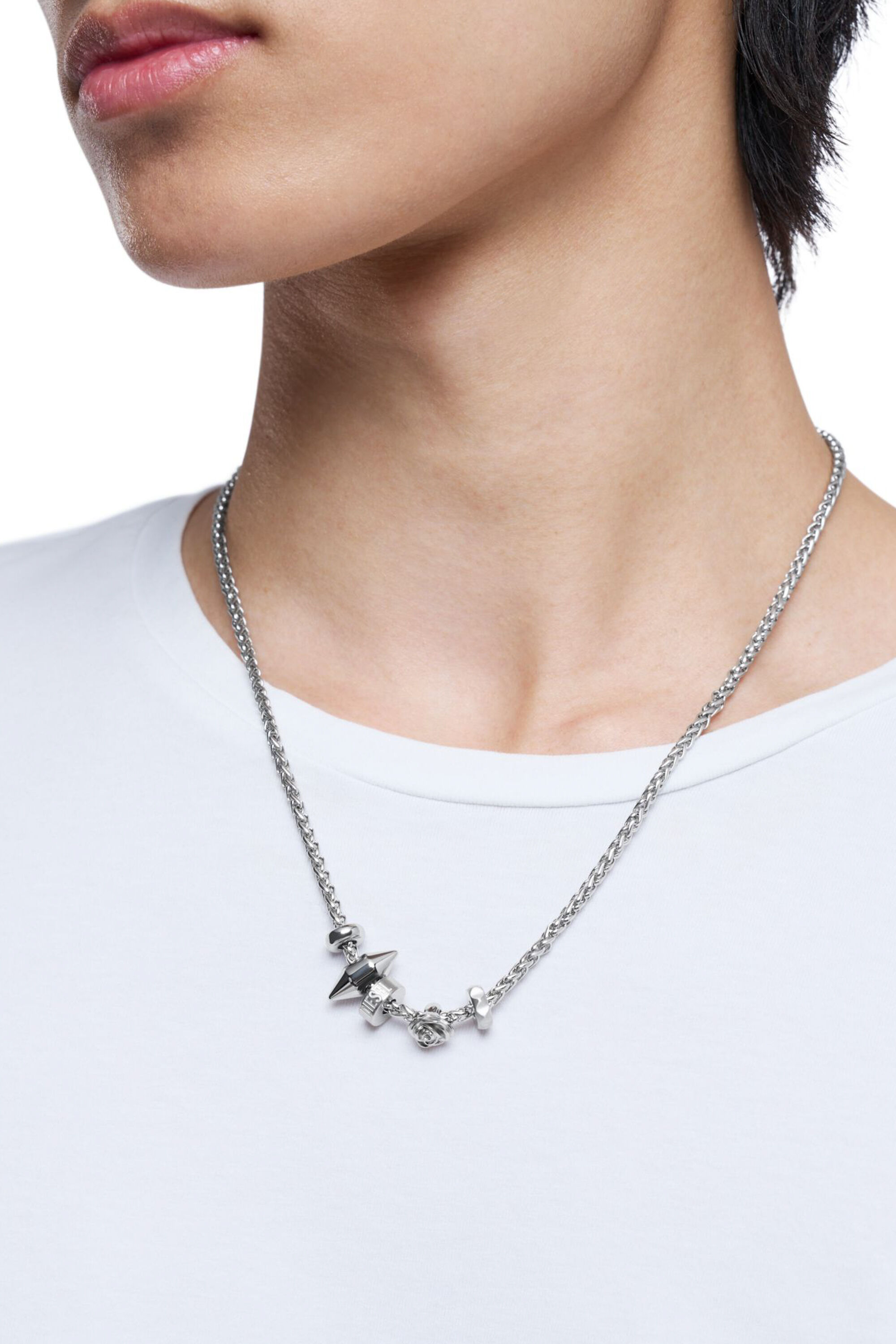 Diesel - DX1623040 JEWELLERY, Collier à breloque en acier inoxydable Mixte in Gris argenté - 4