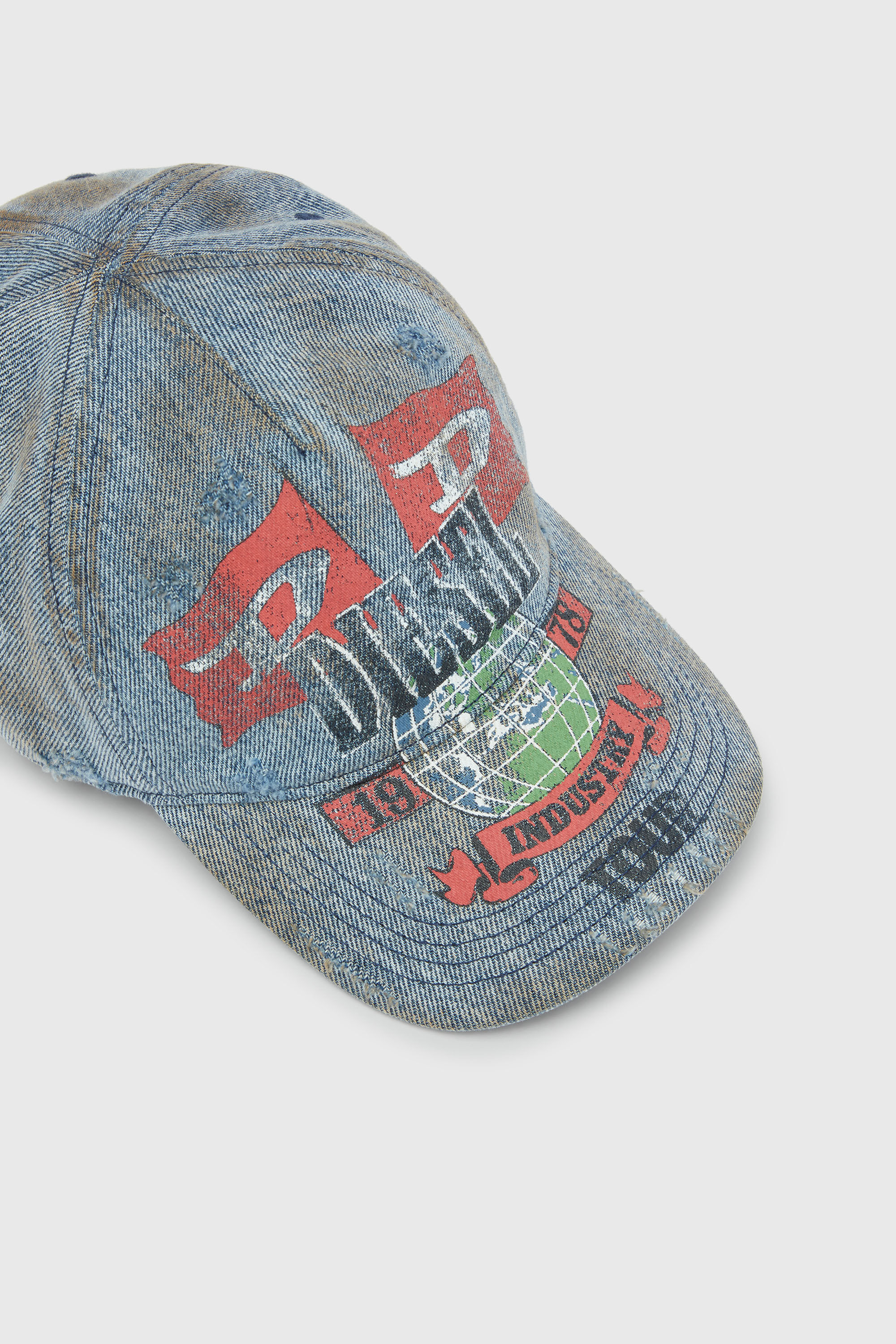Diesel - C-ROCK, Casquette en denim avec graphismes de concert Homme in Bleu - 3