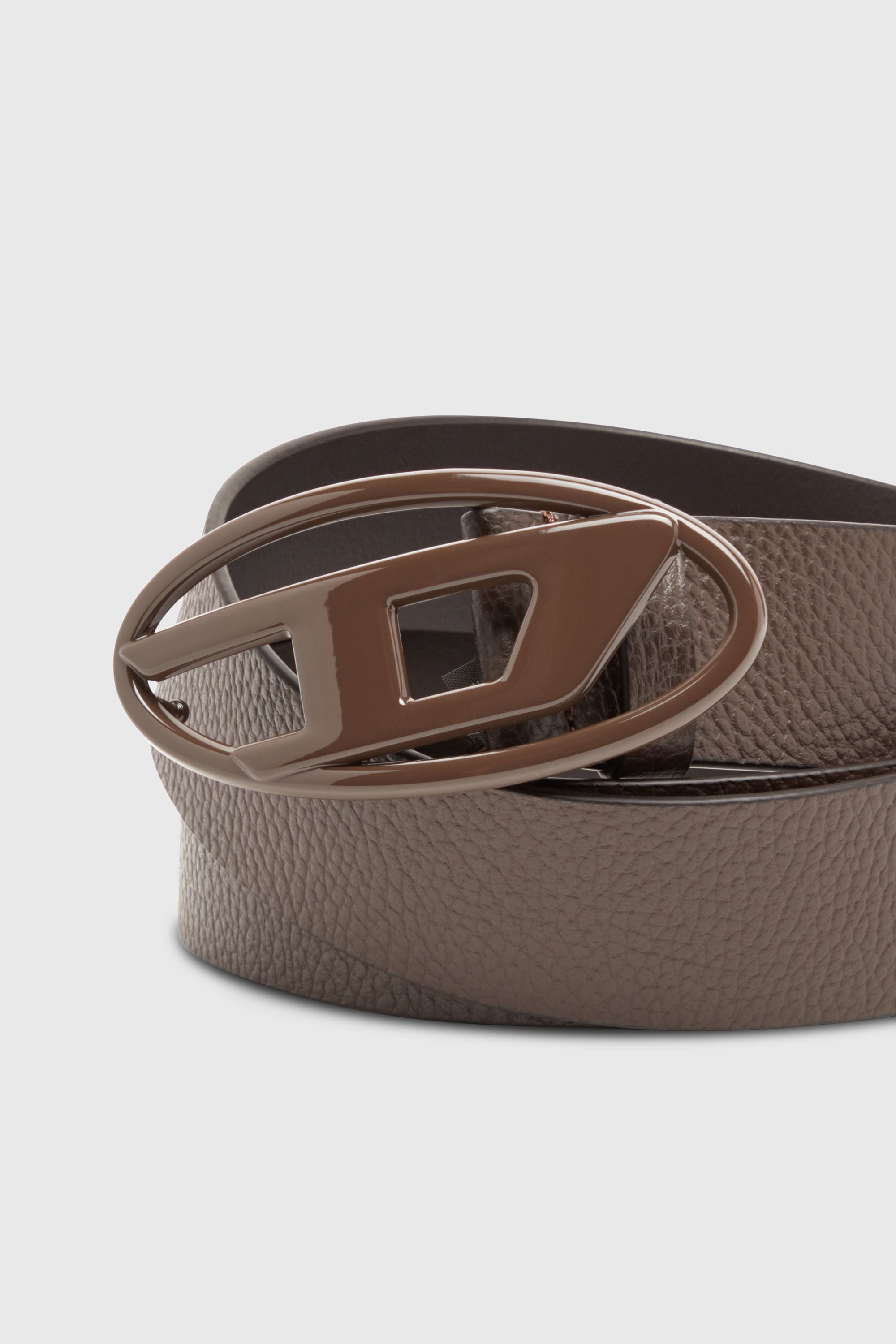 Diesel - B-1DR, Ceinture 4 cm en cuir  avec boucle &agrave; logo Oval D mate Mixte in Marron - 3