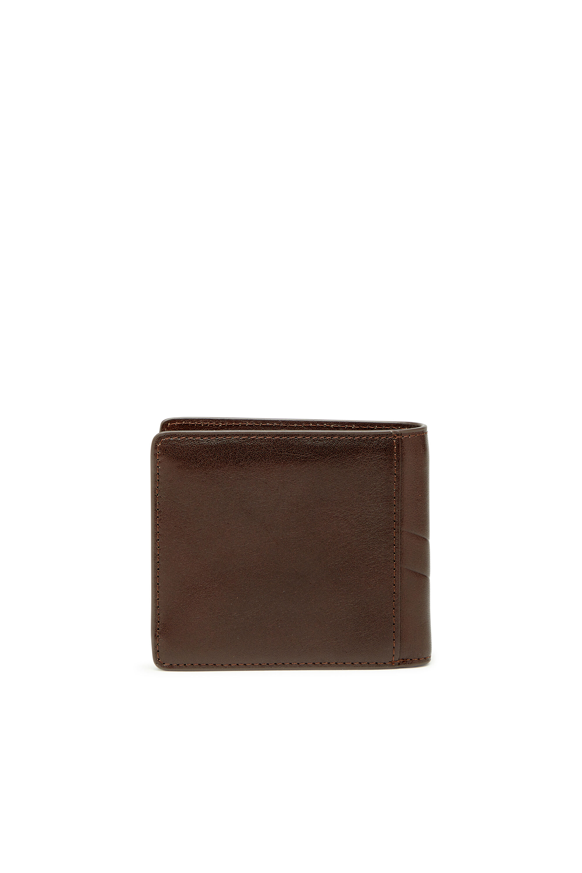 Diesel - FLAG-D BI-FOLD COIN S 3D, Portefeuille en cuir pliable avec logo emboss&eacute; Homme in Marron - 2