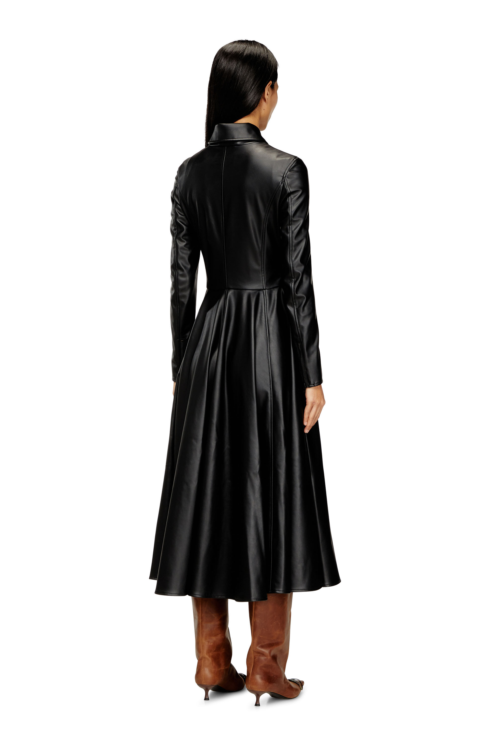 Diesel - D-RAGON, Robe-manteau midi avec détails motard Femme in ToBeDefined - 4
