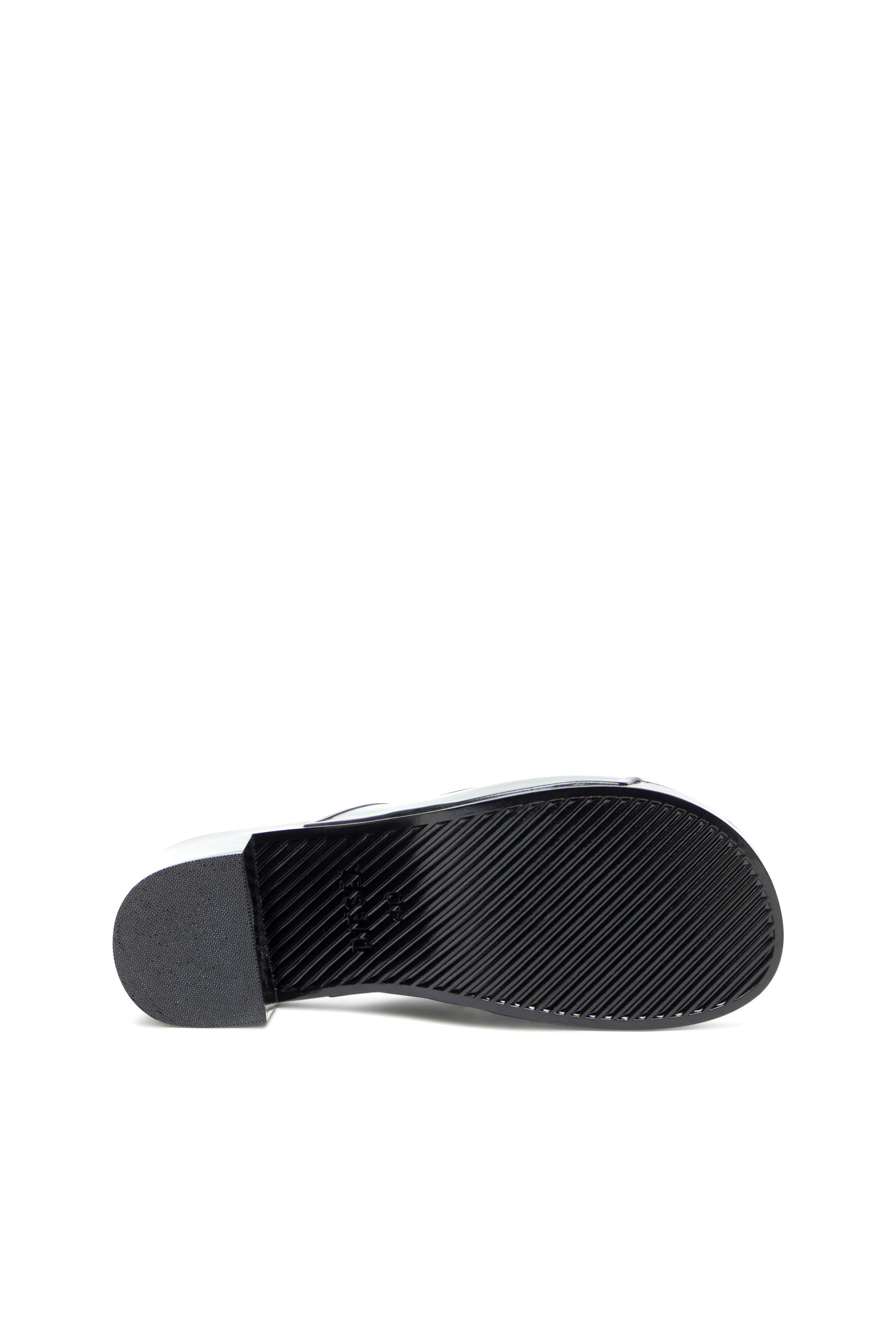 Diesel - SA-BONNIE, Sa-Bonnie-Slides en caoutchouc à talons avec logo ajouré Femme in Noir - 5