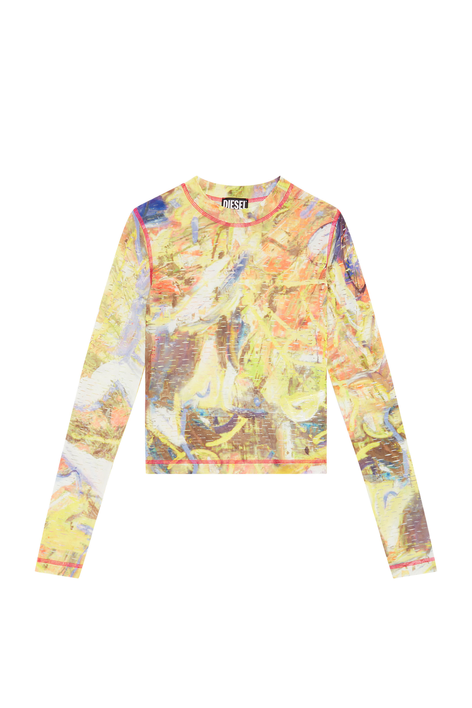 T-CLADDY Woman: Laser-cut top with abstract print | Diesel