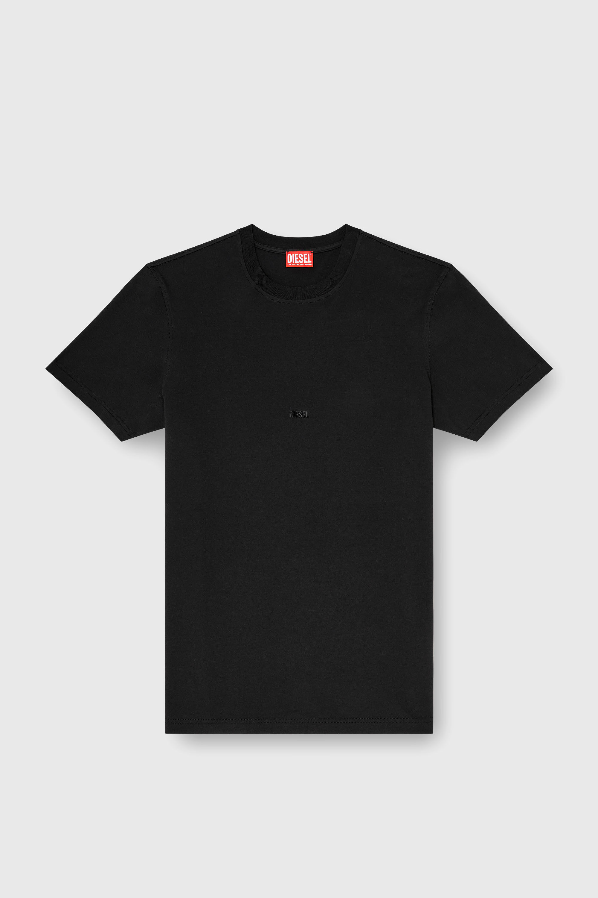Diesel - T-ADJUST-AA2, T-shirt en interlock de coton avec logo brod&eacute; Homme in Noir - 2