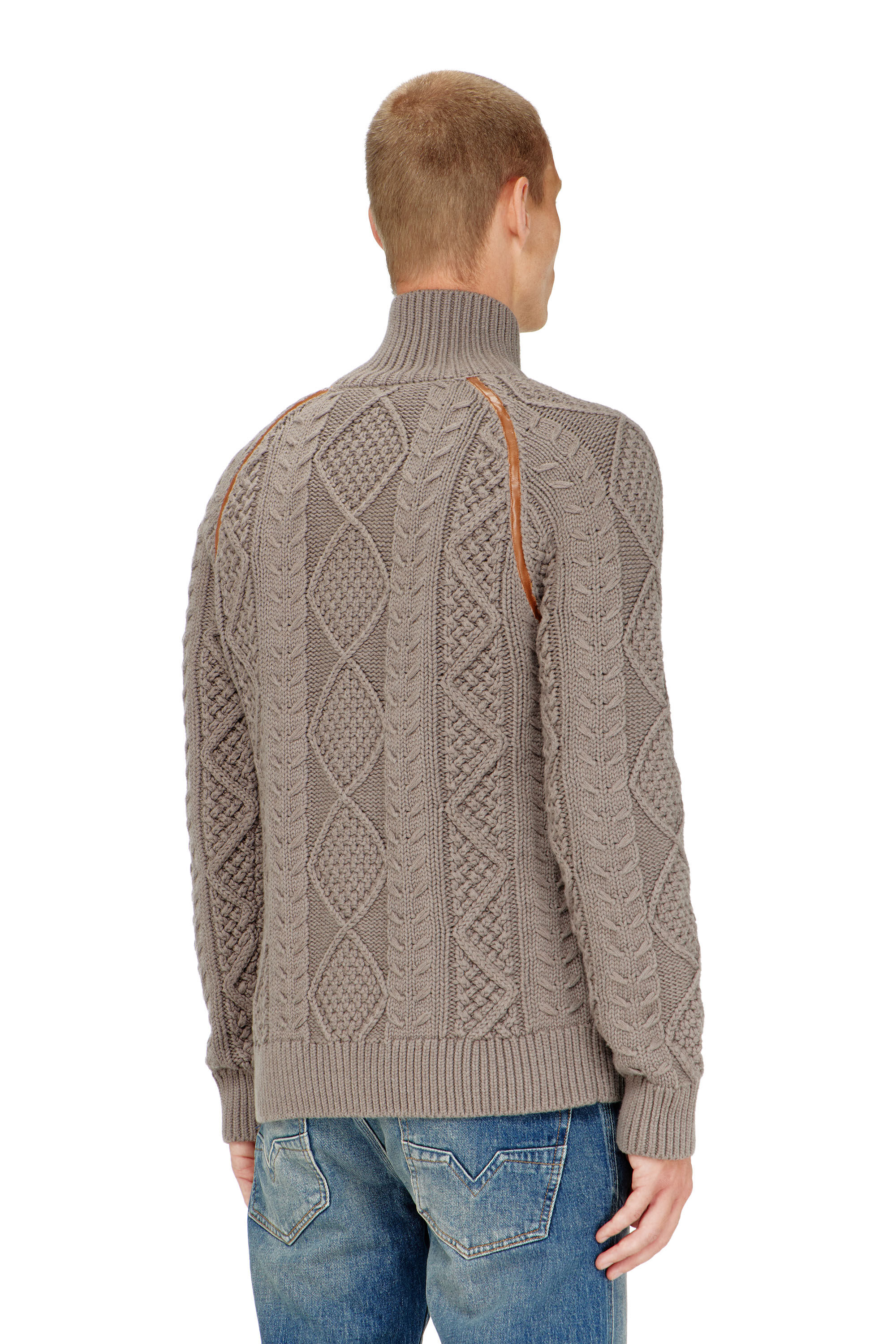 Diesel - K-INOKI, Cardigan zip en maille torsad&eacute;e Homme in ToBeDefined - 4