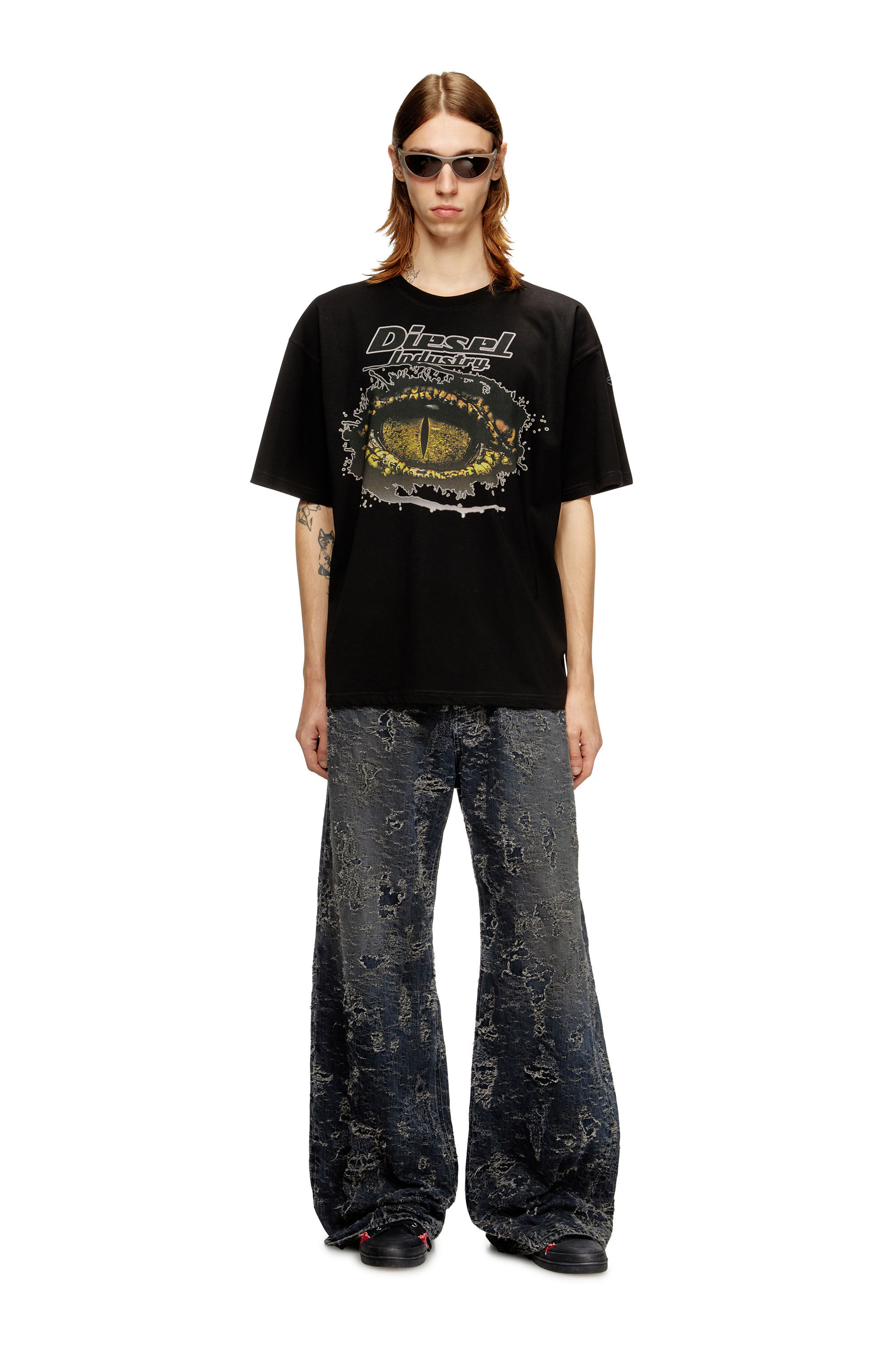 Diesel - T-BOXT-T25, T-shirt en coton avec impression numérique Homme in Noir - 1