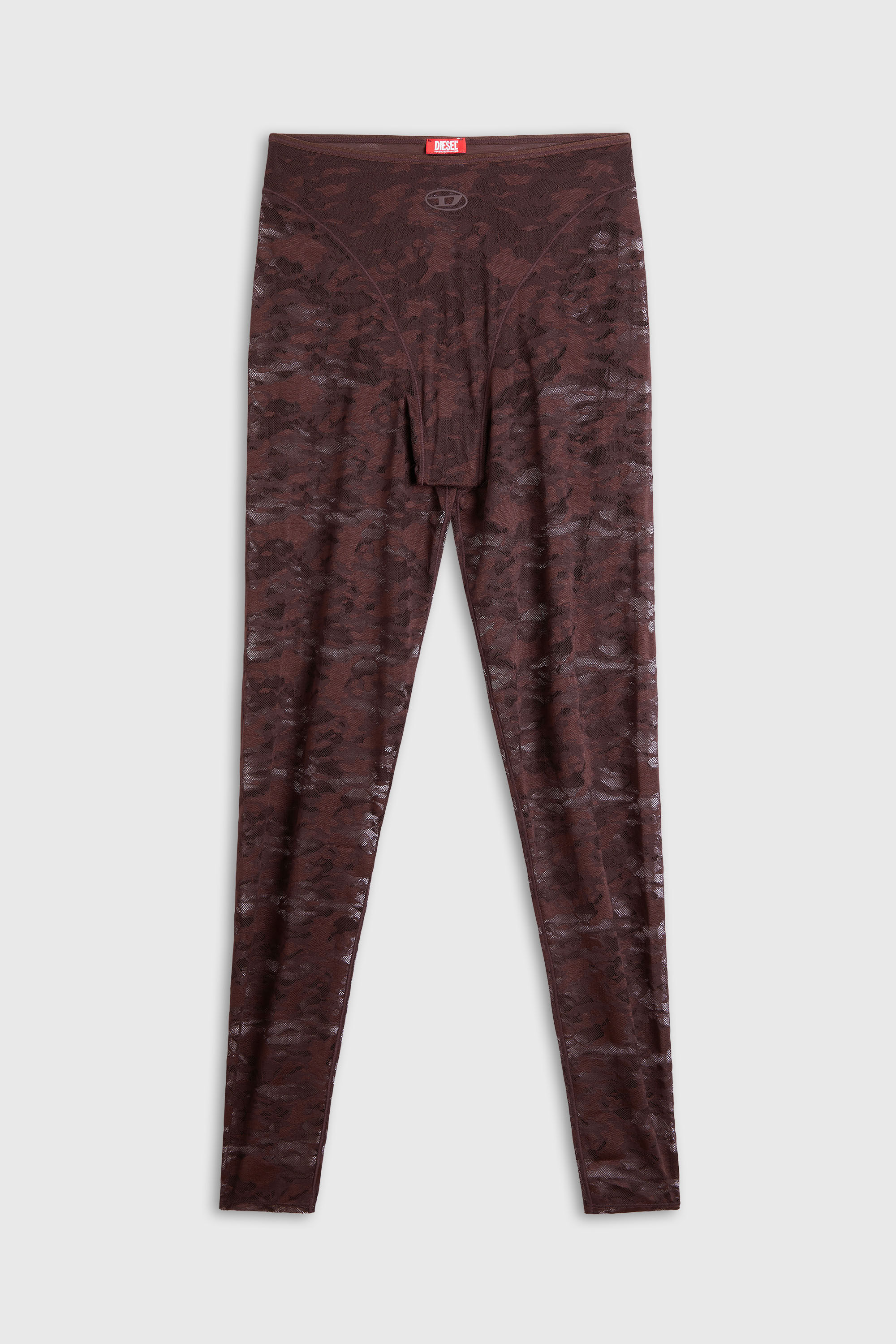 Diesel - HAYLEY-UTLT, Leggings en dentelle nylon camouflage Femme in Marron - 2
