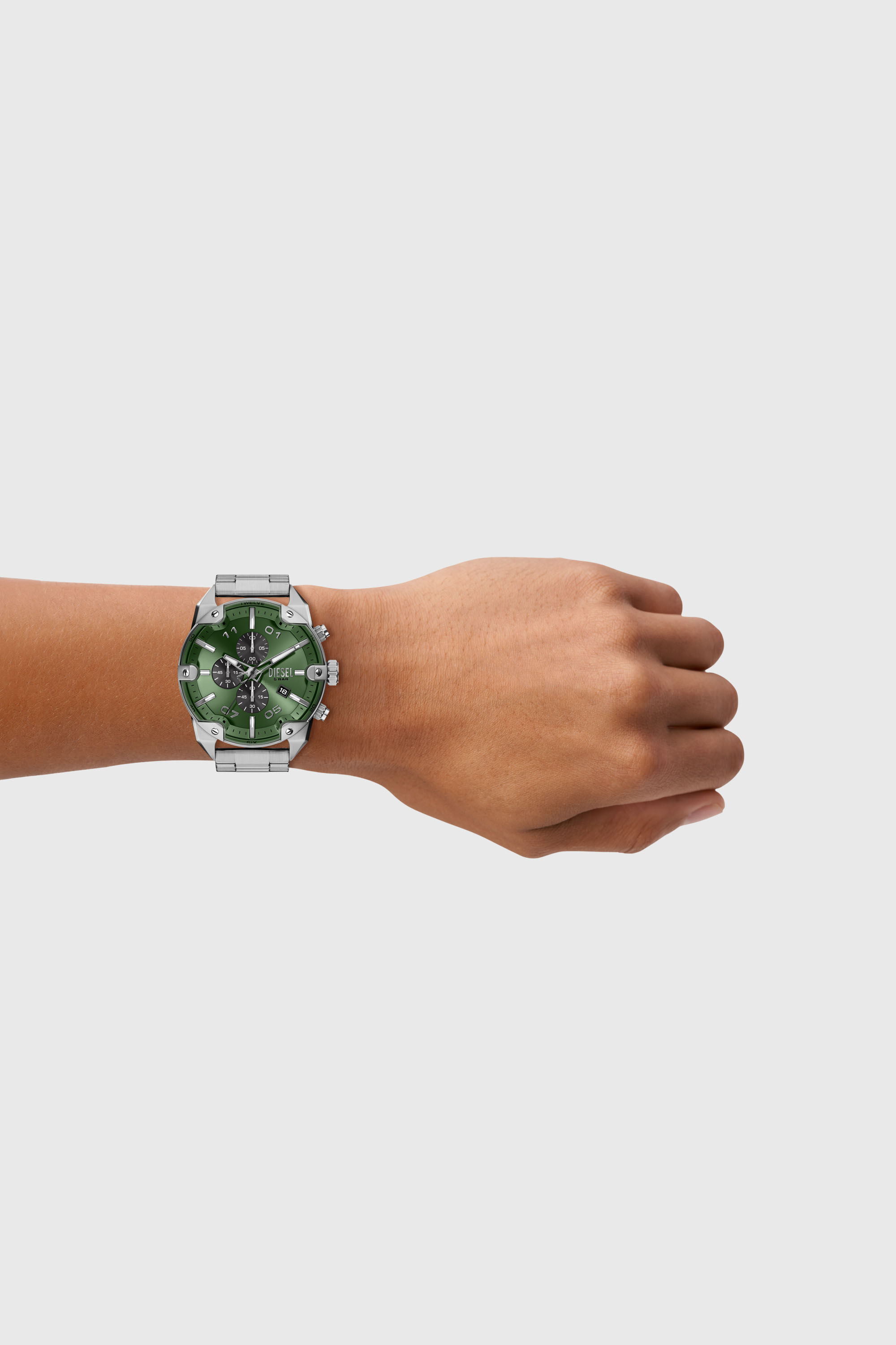 Diesel - DZ4712 WATCH, Montre Spiked en acier inoxydable &agrave; pointes Homme in Gris argent&eacute; - 5