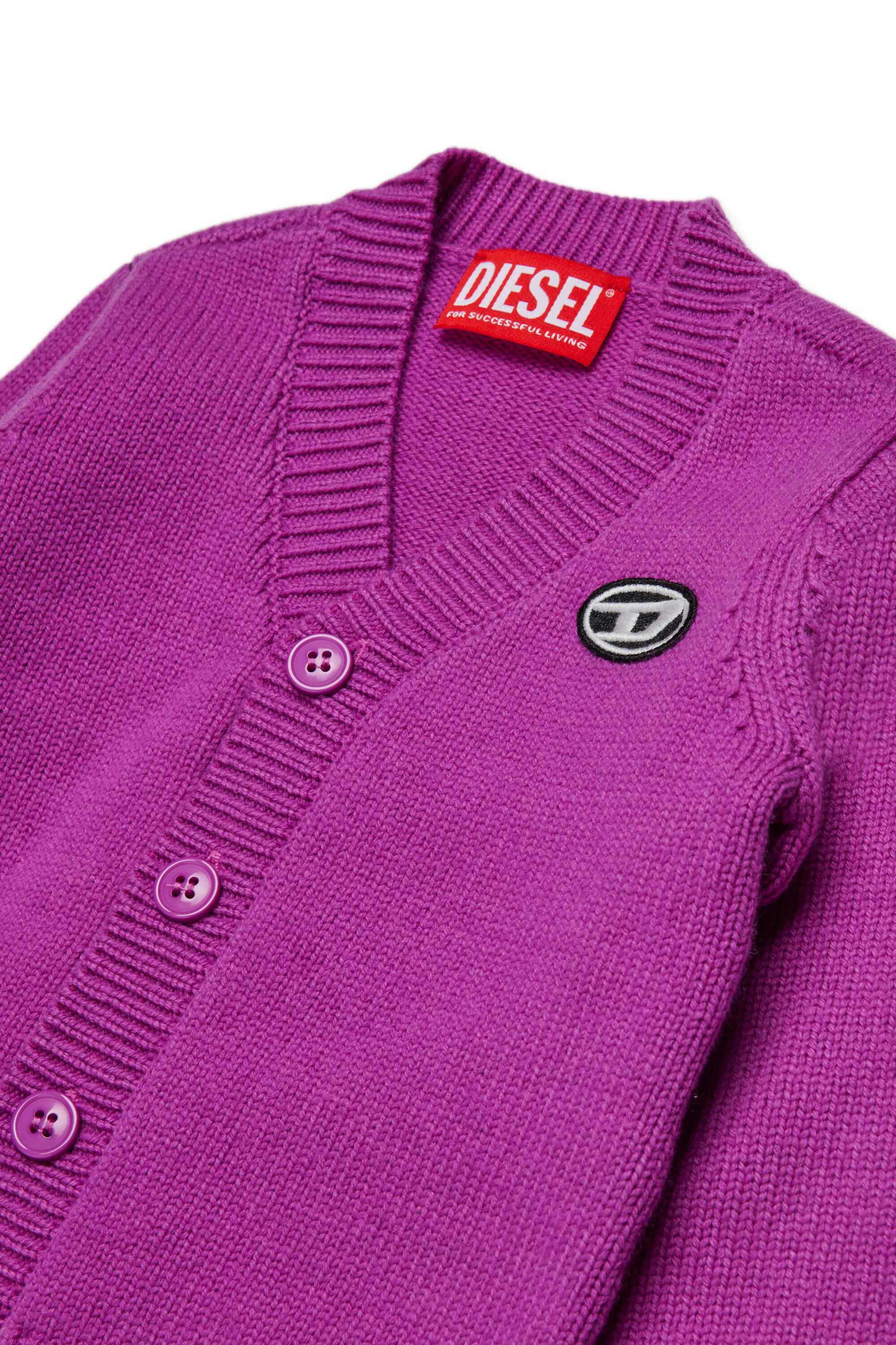 Diesel - KLONCARDIGANB, Cardigan en mélange de laine Mixte in Violet - 3