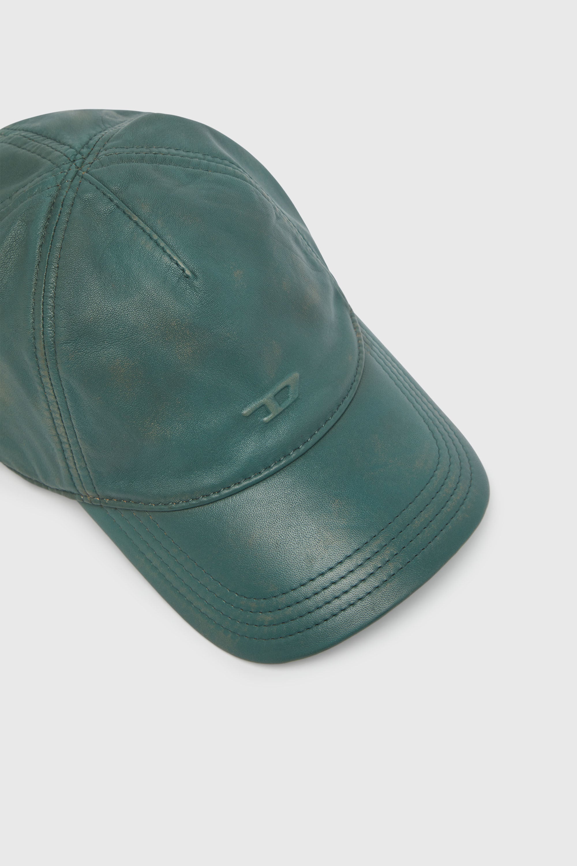 Diesel - C-ASPO, Man's Baseball cap in treated leather in null - 3