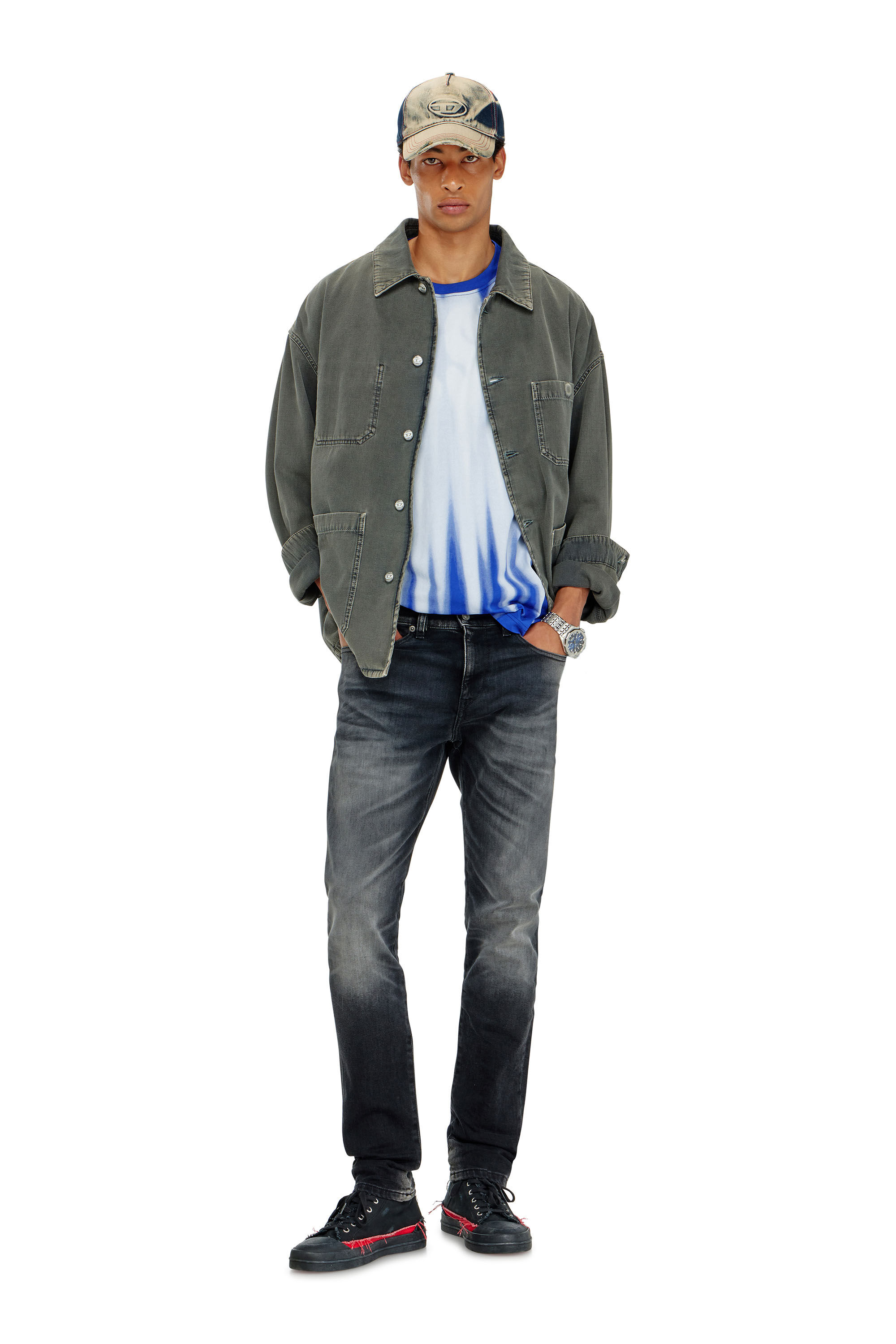 Diesel - Slim Jeans 2019 D-Strukt 09P38 Homme, Noir/Gris fonc&eacute; - Image 1