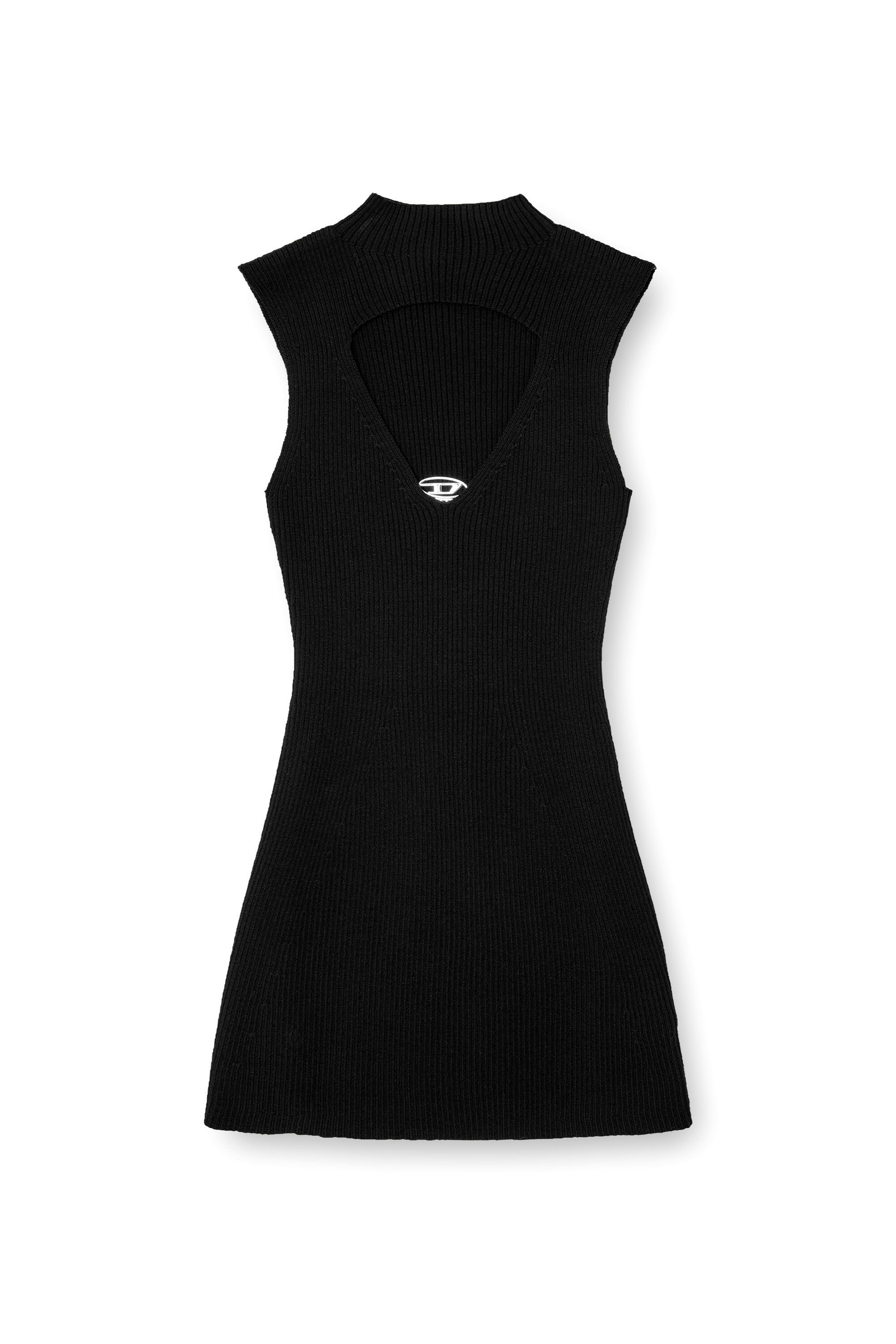 Diesel - M-OLONI-SHORT, Robe mini en laine avec incrustation Femme in ToBeDefined - 2