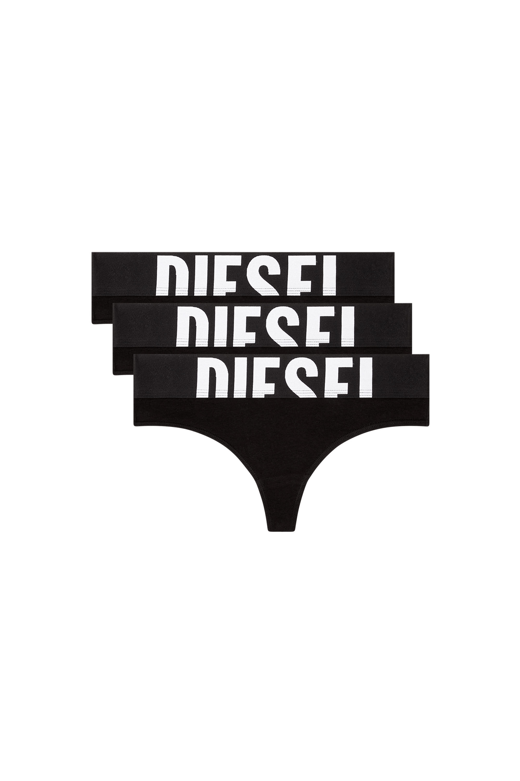 Diesel - UFST-STARS-THREEPACK, Lot de trois strings avec logo découpé Femme in Noir - 2