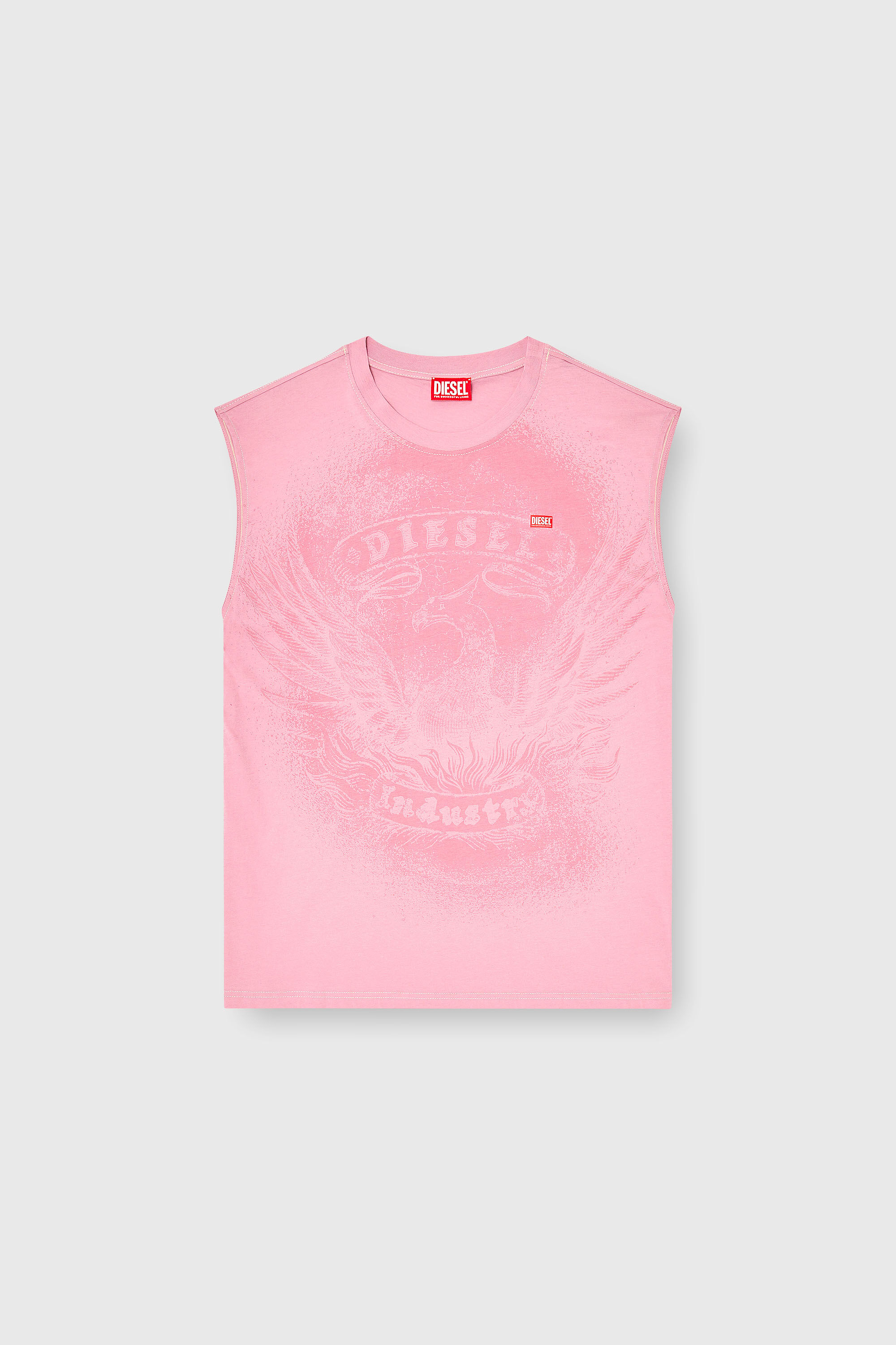 Diesel - T-BOXT-SL-NOTCH, D&eacute;bardeur en coton avec motif ton sur ton Homme in Rose - 2