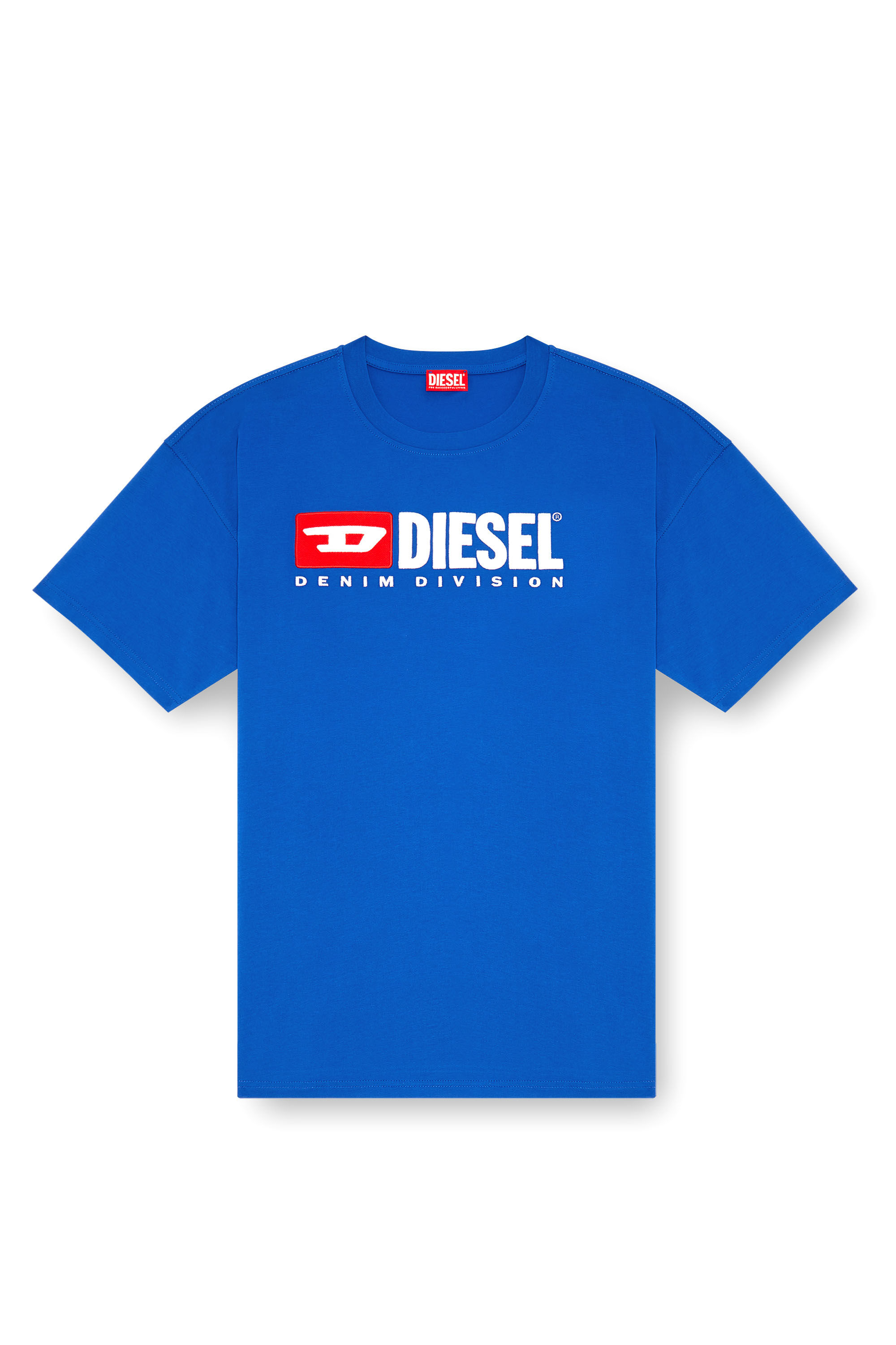 Diesel - T-BOXT-DIV, T-shirt avec empiècement Diesel Homme in Bleu - 2