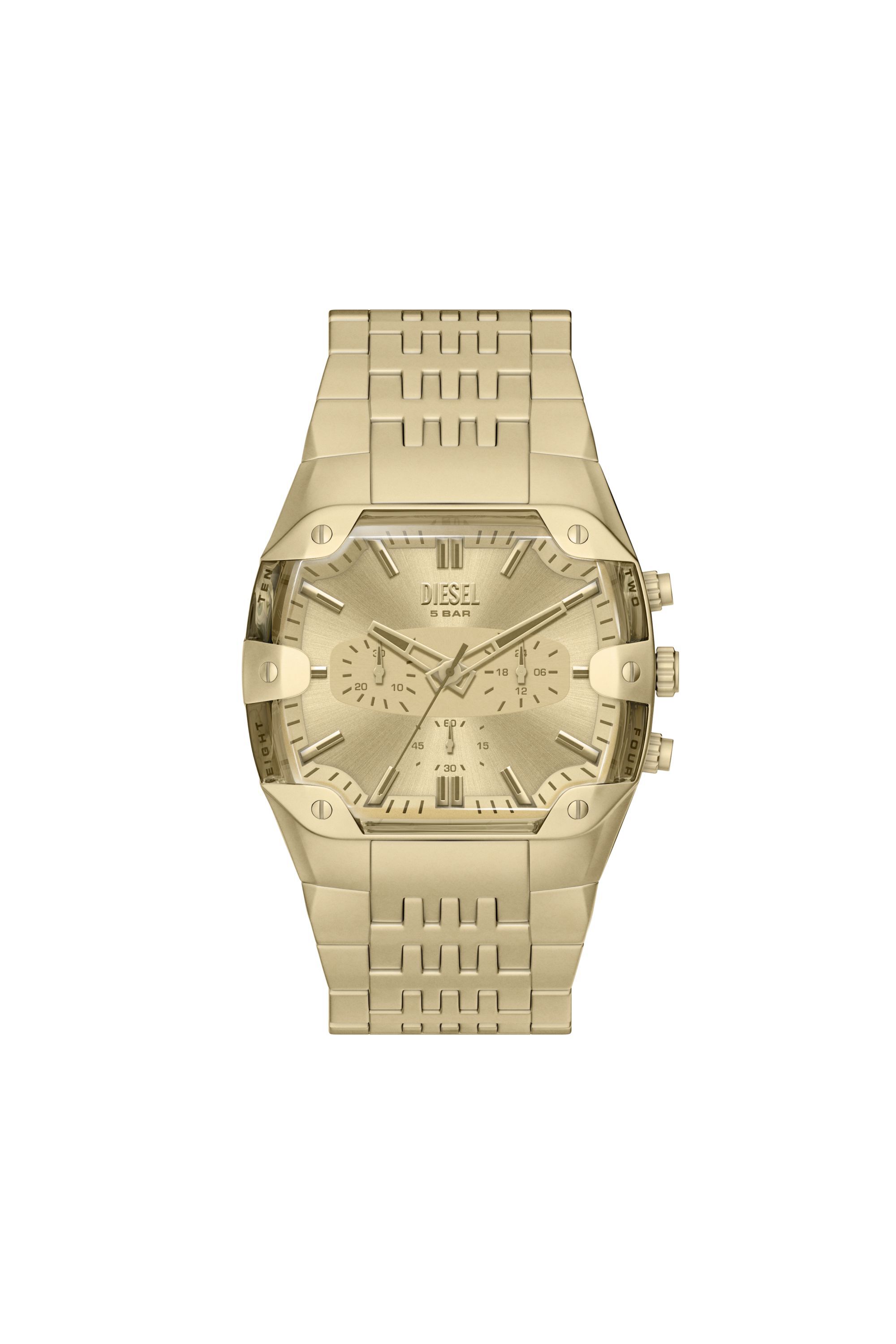 Diesel - DZ4718 WATCH, Montre Spiked Cushion en acier inoxydable coloris or Homme in Dor&eacute; - 1