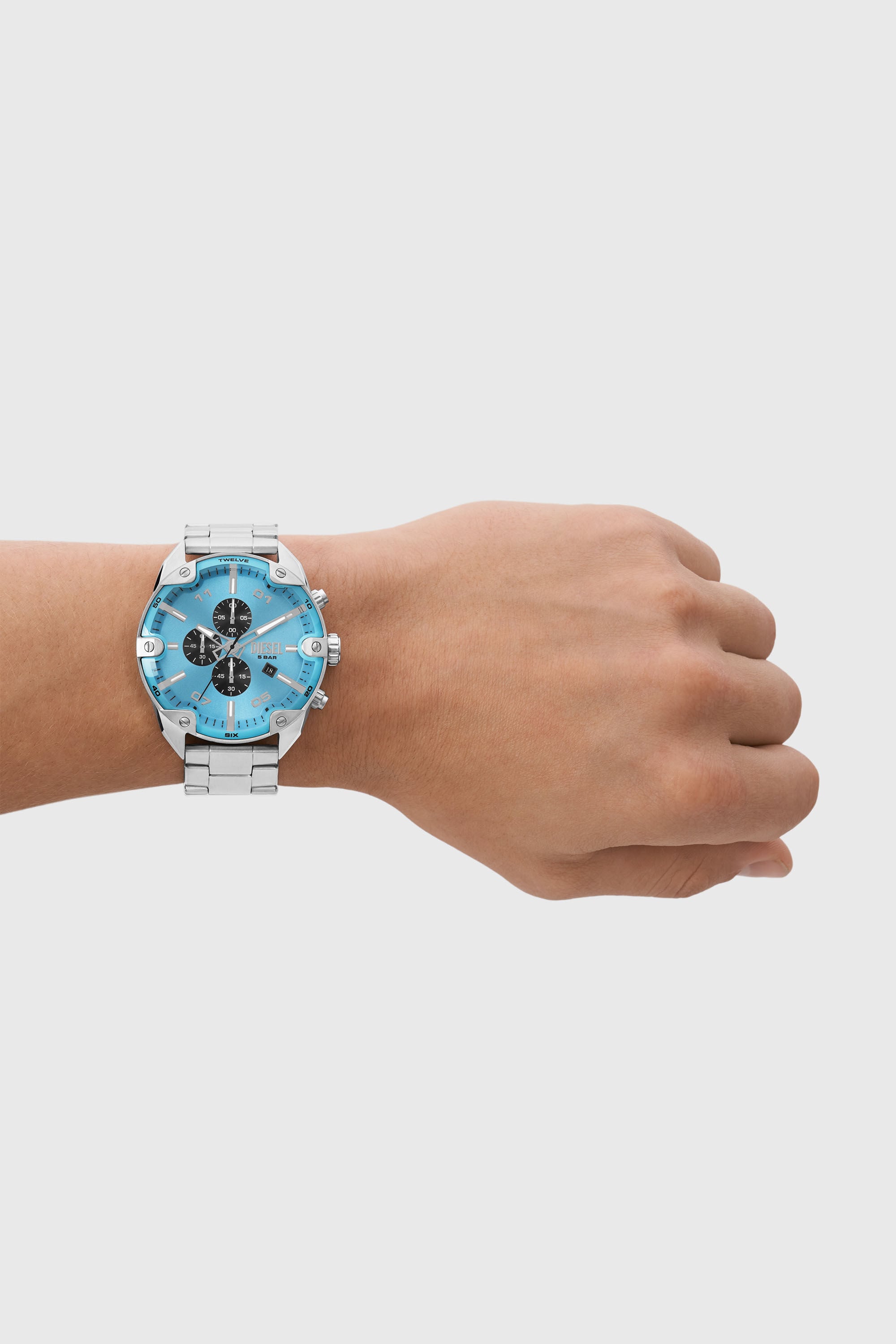 Diesel - DZ4655, Montre Spiked en acier inoxydable Homme in Gris argent&eacute; - 4
