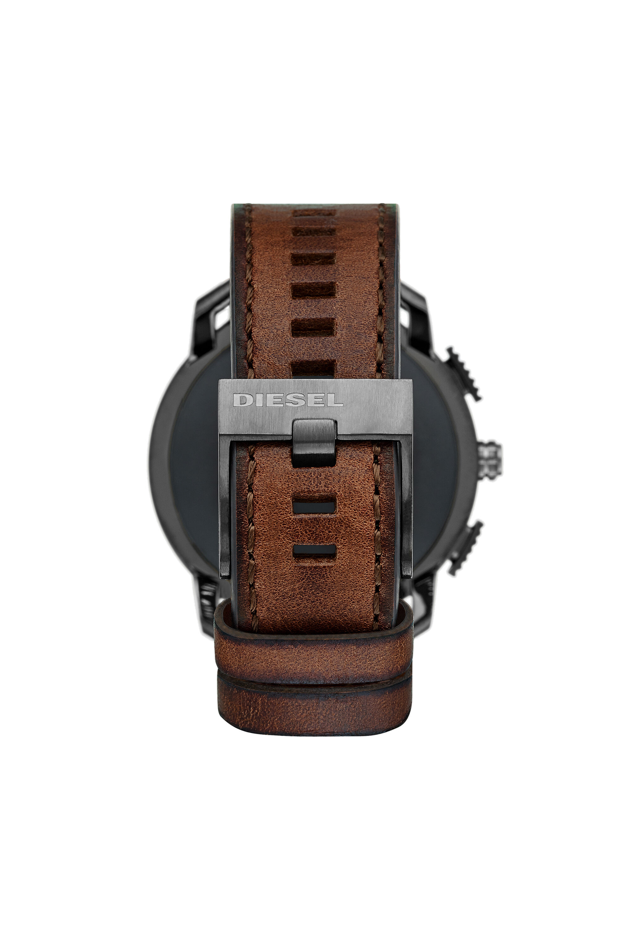 DZT2032 Homme Montre connect e Axial en cuir marron Diesel