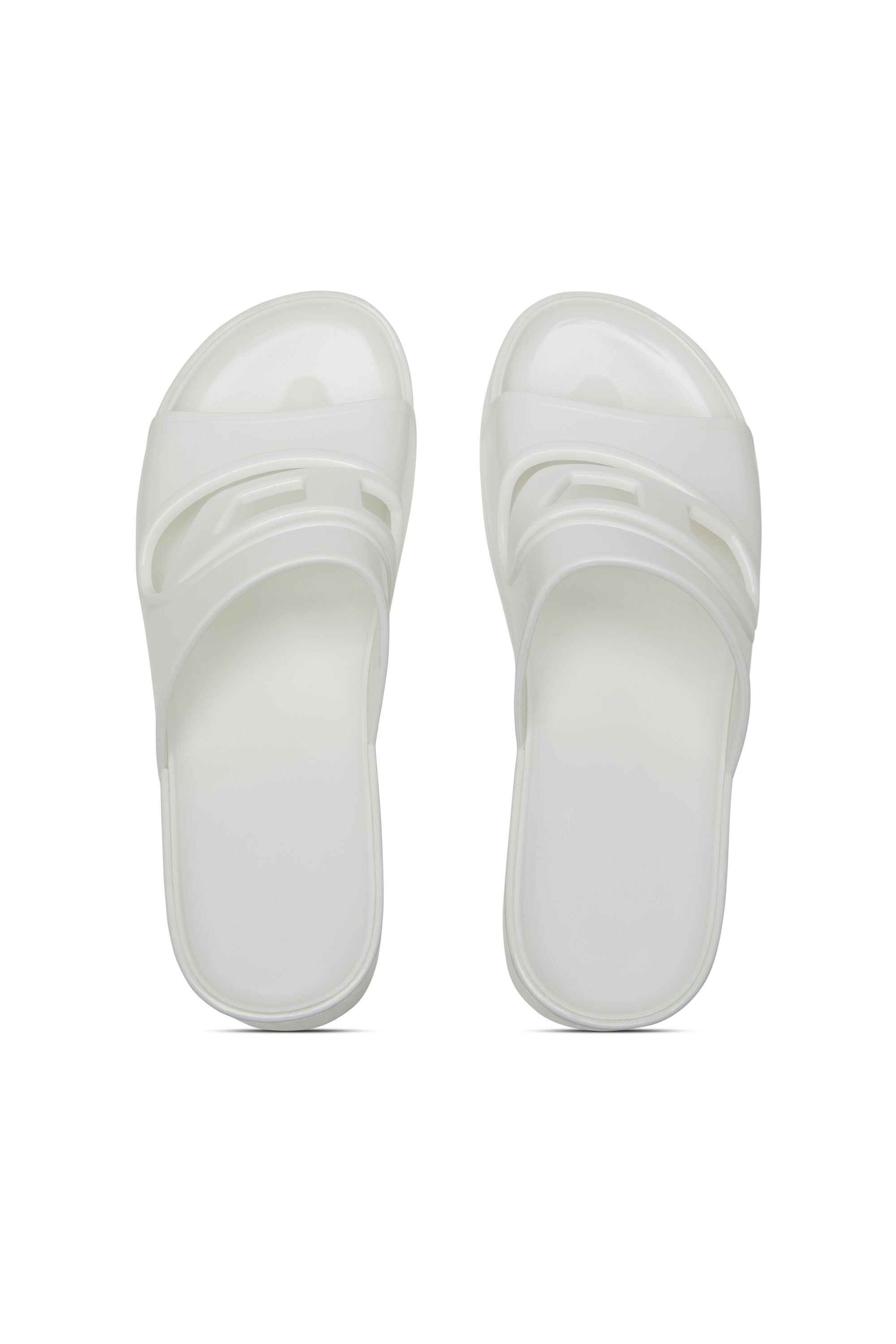 Diesel - SA-BONNIE, Sa-Bonnie-Slides en caoutchouc à talons avec logo ajouré Femme in Blanc - 4