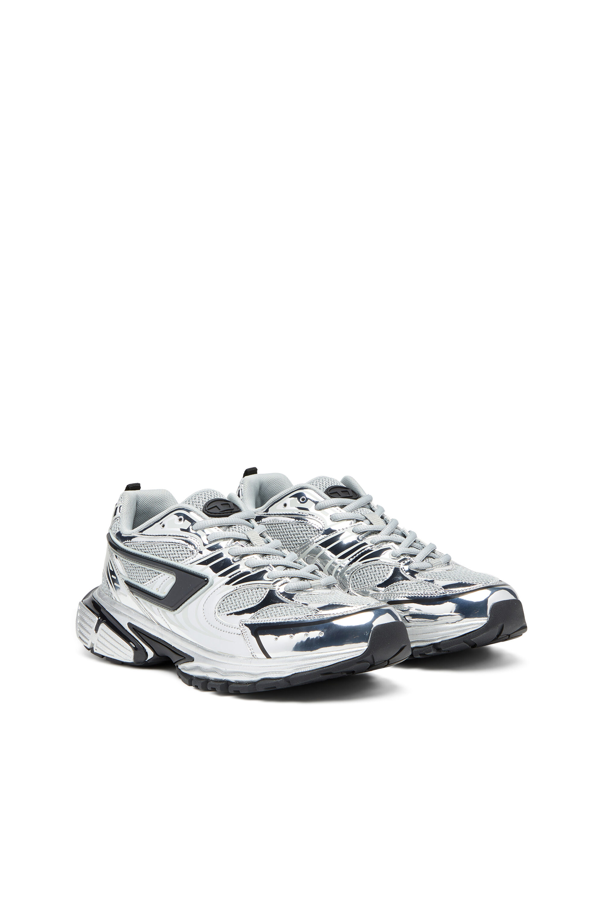S Serendipity Sneakers en mesh avec superpositions metallises Homme Polychrome Diesel