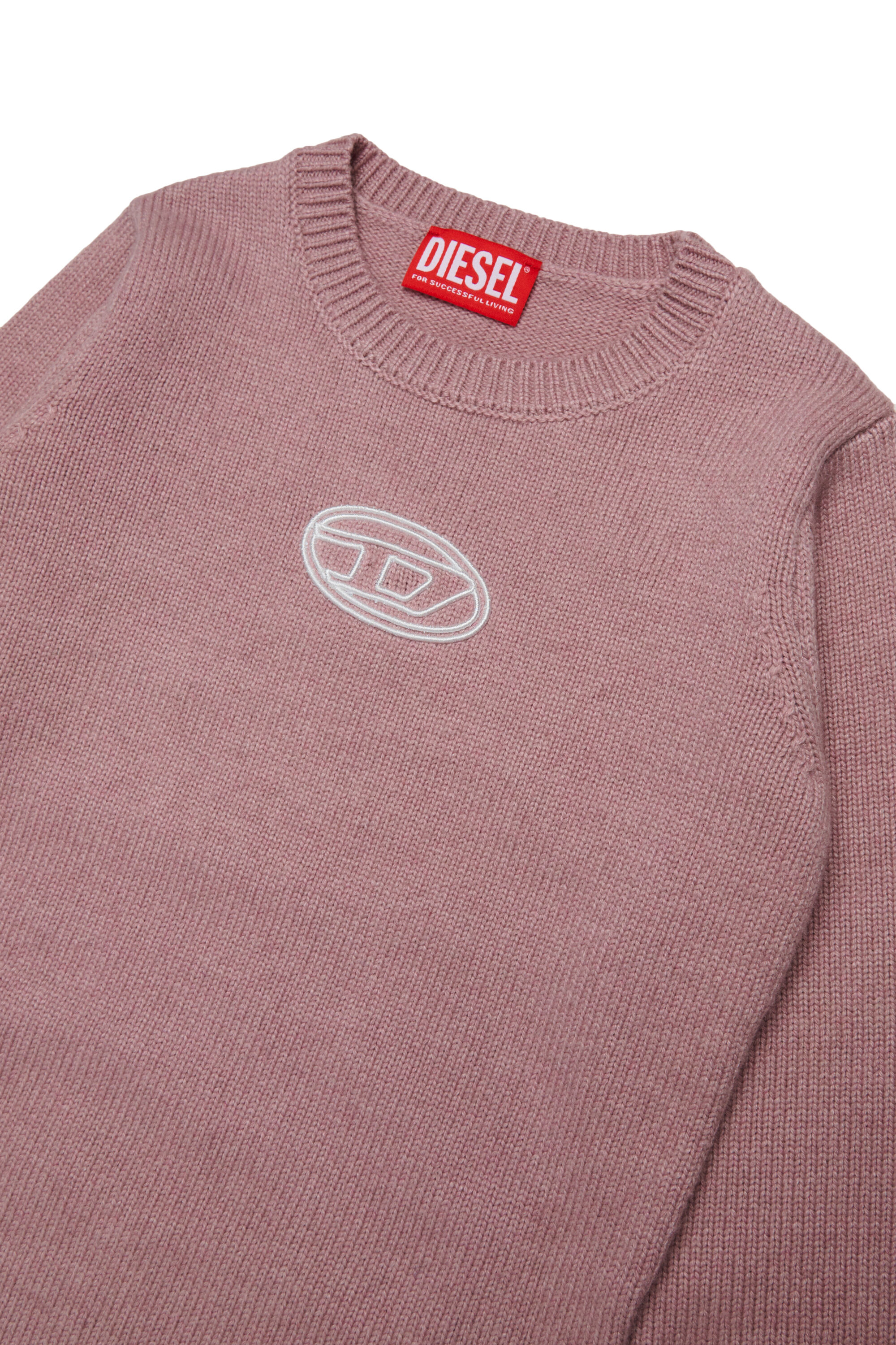 Diesel - DIRMY, Robe en laine mélangée avec logo brodé Femme in Rose - 3
