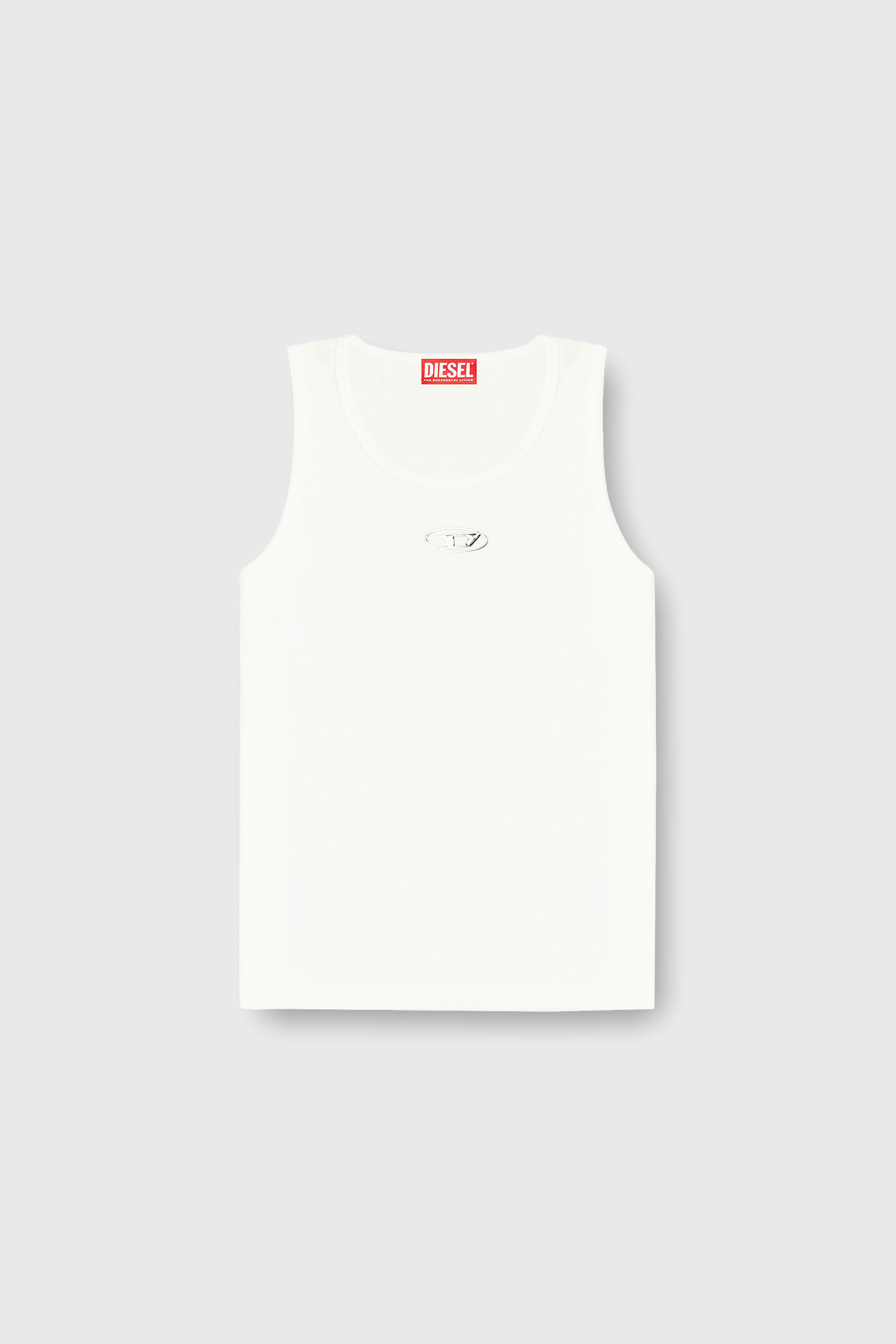Diesel - T-LIFTY-IOD, D&eacute;bardeur en coton avec logo Homme in Blanc - 2